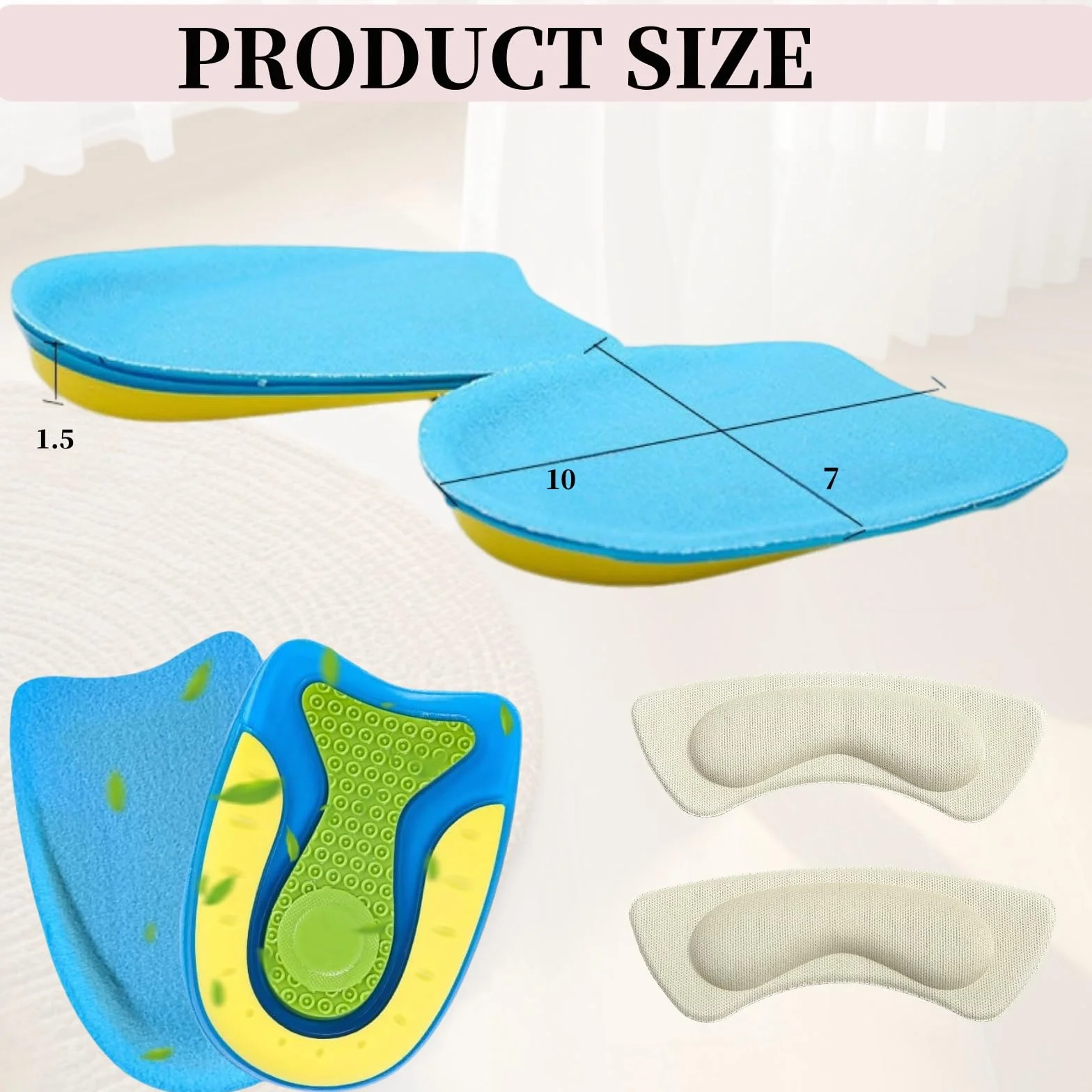 Taloneras Fascitis Plantar 3 Pares Silicona Gel Ortopedia para Zapatos