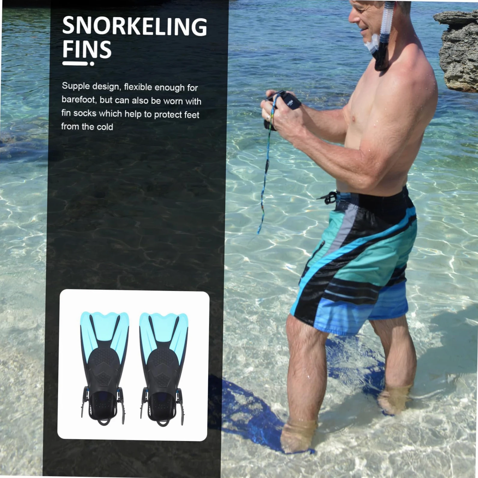 TOYANDONA 2piezas Aletas de Esnórquel de Talón Abierto para Entrenamiento de Natación y Buceo Aletas de Buceo para Uso Piscina y Mar