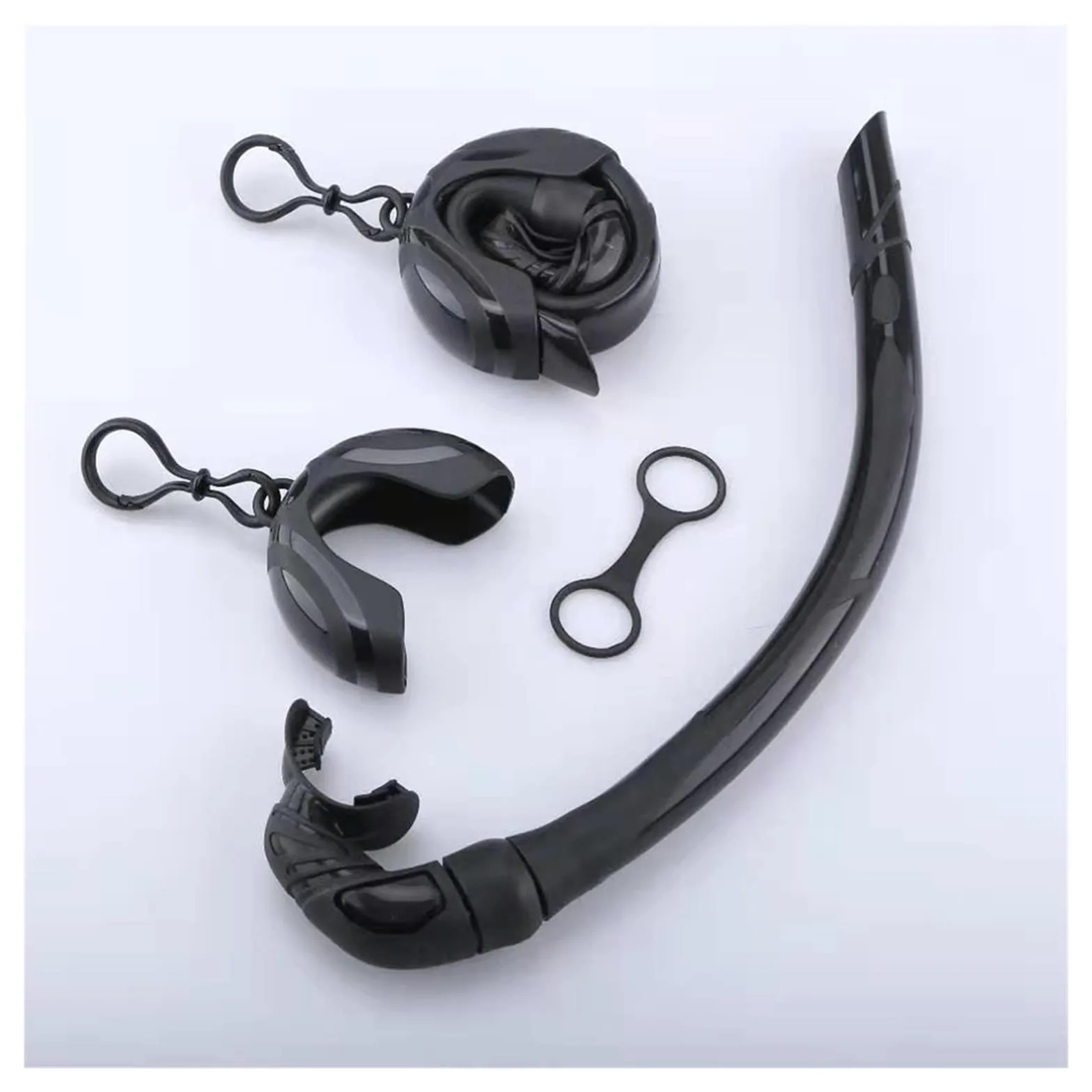 Buceo Snorkel Silicona Tubo de snorkel plegable Snorkel con estuche de almacenamiento compacto Mujeres Hombres enrollados Snorkel Tubo de respiración húmedo for buceo para actividades de buceo y snork