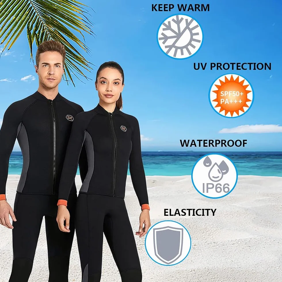 HUIOP Pantalones de Neopreno de 3mm para Hombre, Mantienen el Calor, para Surf, Buceo y Natación