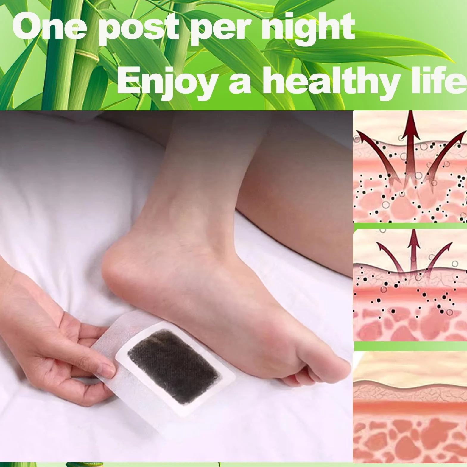 Parches Detox para Pies Natural 100 PCS - Desintoxicantes Limpieza Profunda