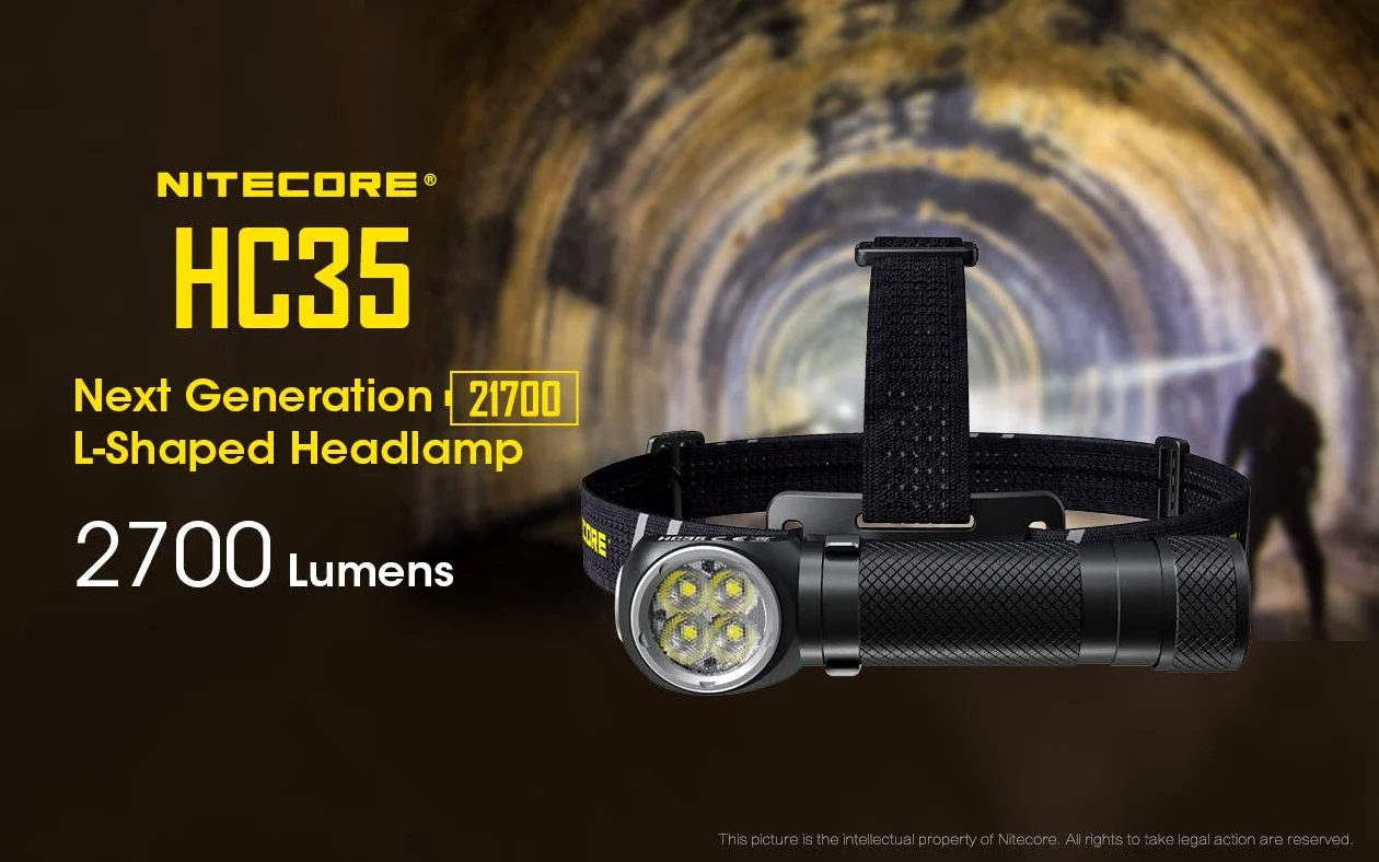Nitecore HC35 - Linterna LED recargable - 2700 lúmenes - Incluye batería y cable de carga micro USB Eco-Sensa