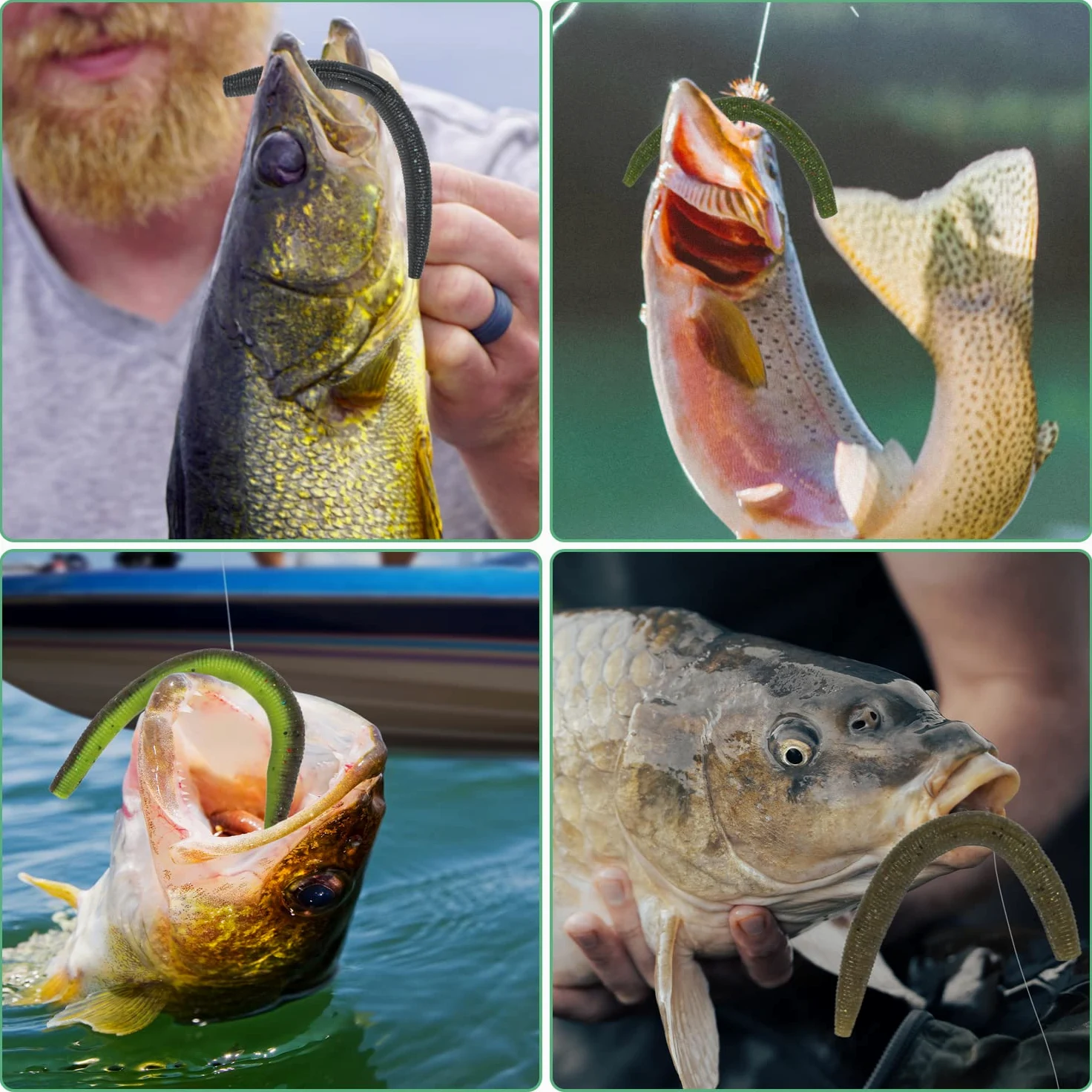 Senko Gusanos para Pesca de lubina, señuelos de Pesca de plástico Blando, 30 Gusanos de Pesca de Goma, Gusanos Locos de 5 Pulgadas para lubina Agua Dulce Agua Salada