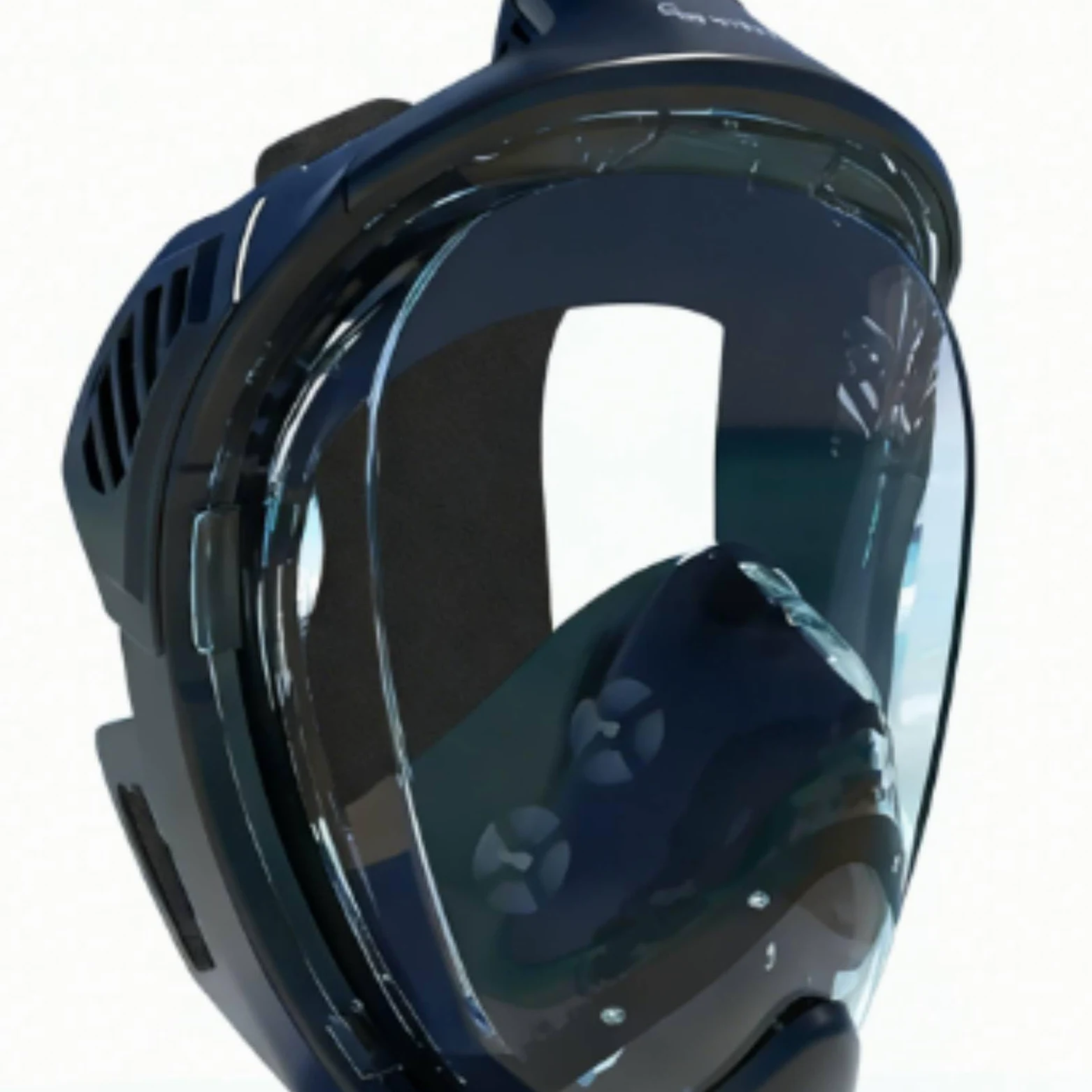 Máscara de Snorkel de Cara Completa Gafas de Buceo de Gran Visión Tubo Seco Lentes PC Plegable Silicona Suave con Comodidad Facial y Montaje Rápido , Negro , M