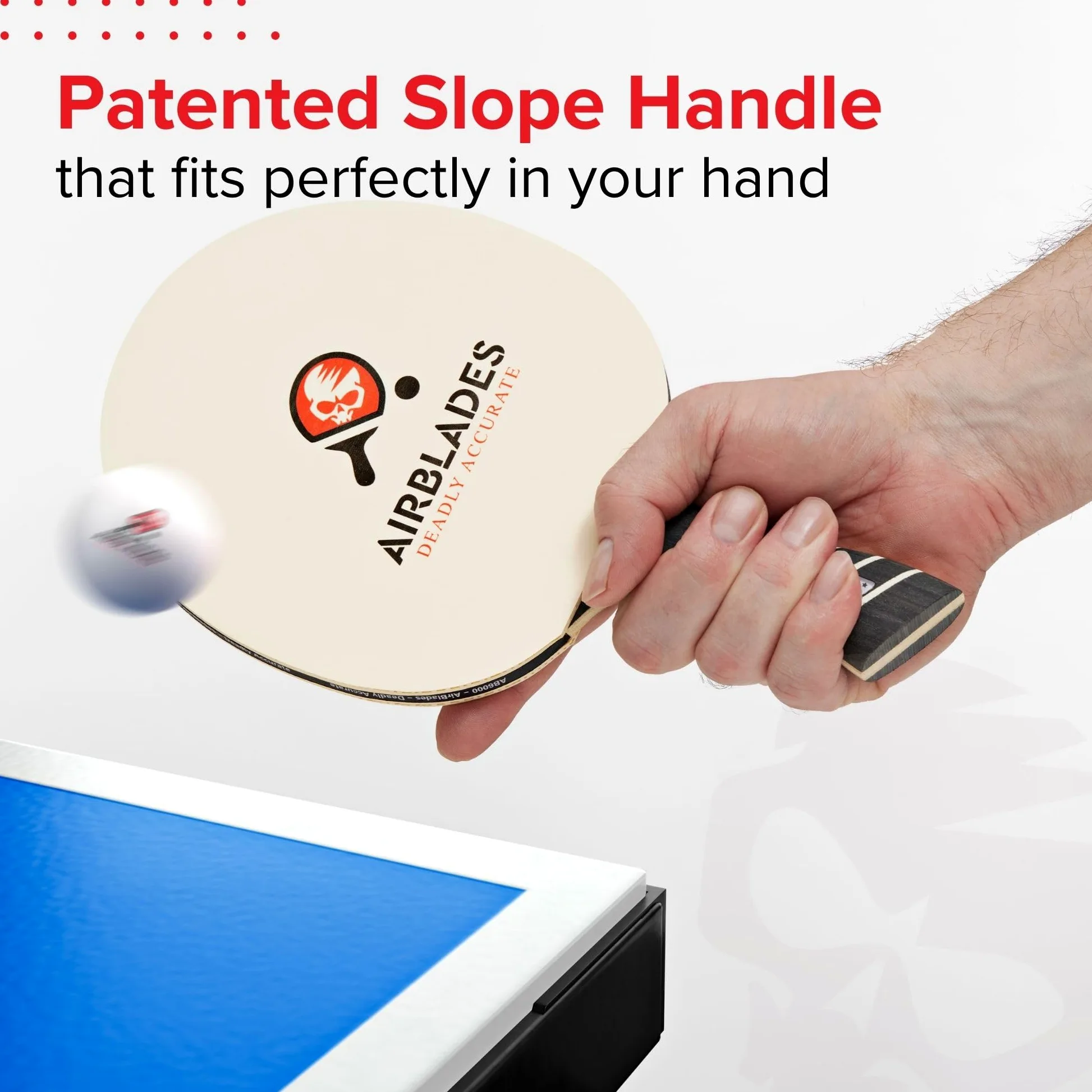 Pala de ping pong profesional con funda de transporte rígida, raqueta de tenis de mesa profesional, pala de tenis de mesa con mango ergonómico, 5 cuchillas de madera con goma y esponja de primera