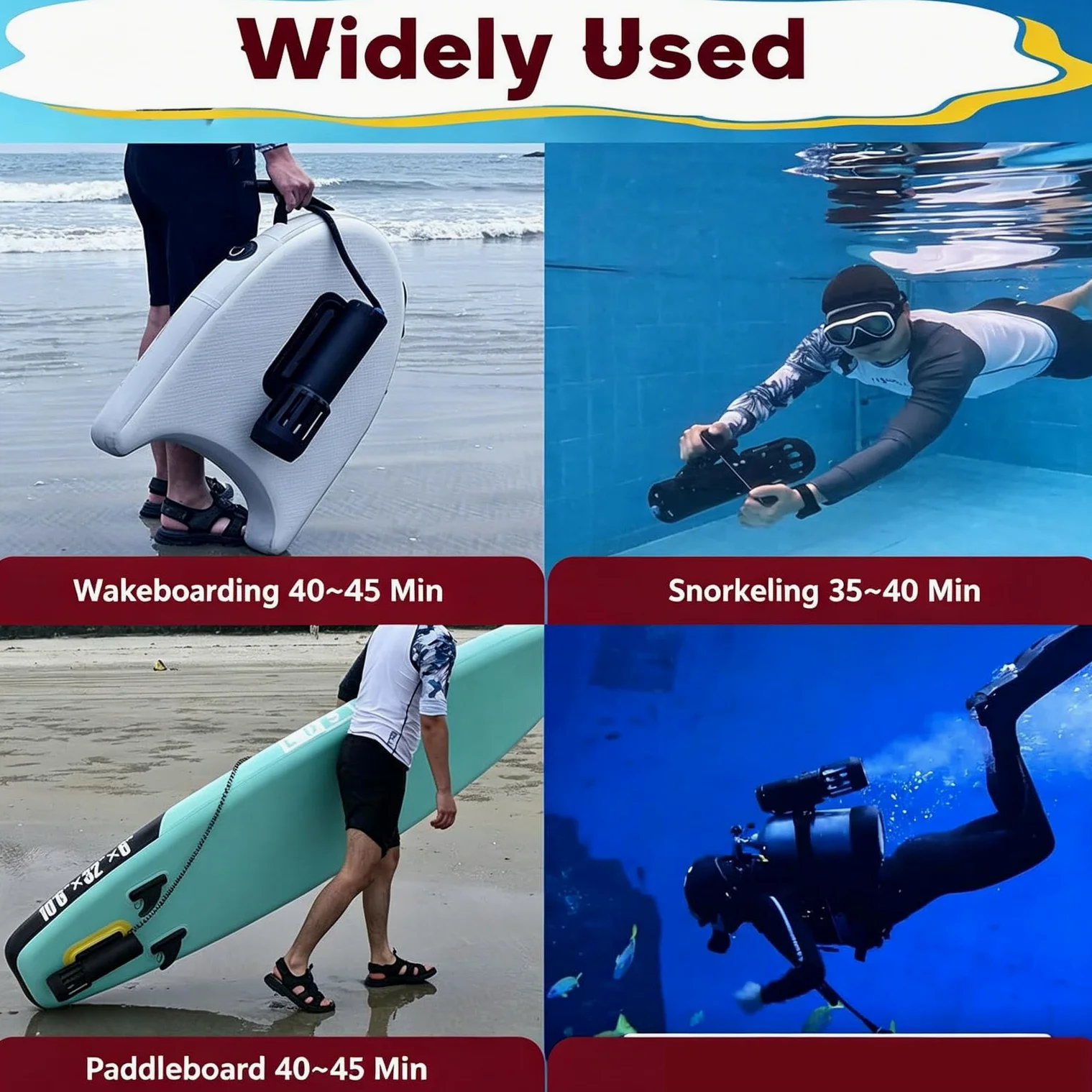 Scooter de Buceo 7000mAh 700W, Scooter Submarino para Adultos hasta 30 m de Profundidad 6,4 km/h, hélice eléctrica subacuática para Snorkel y Buceo WithPaddles
