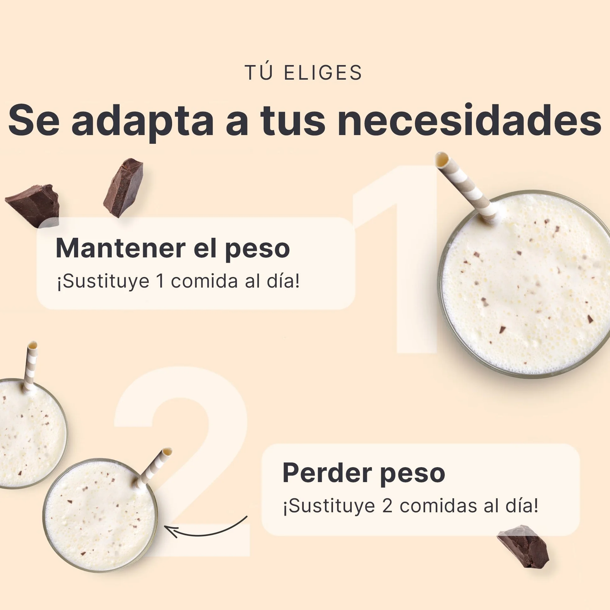 SHEKO Batido Sustitutivo Stracciatella 21 Raciones 378 g Rico en Proteína Bajo en Carbohidratos