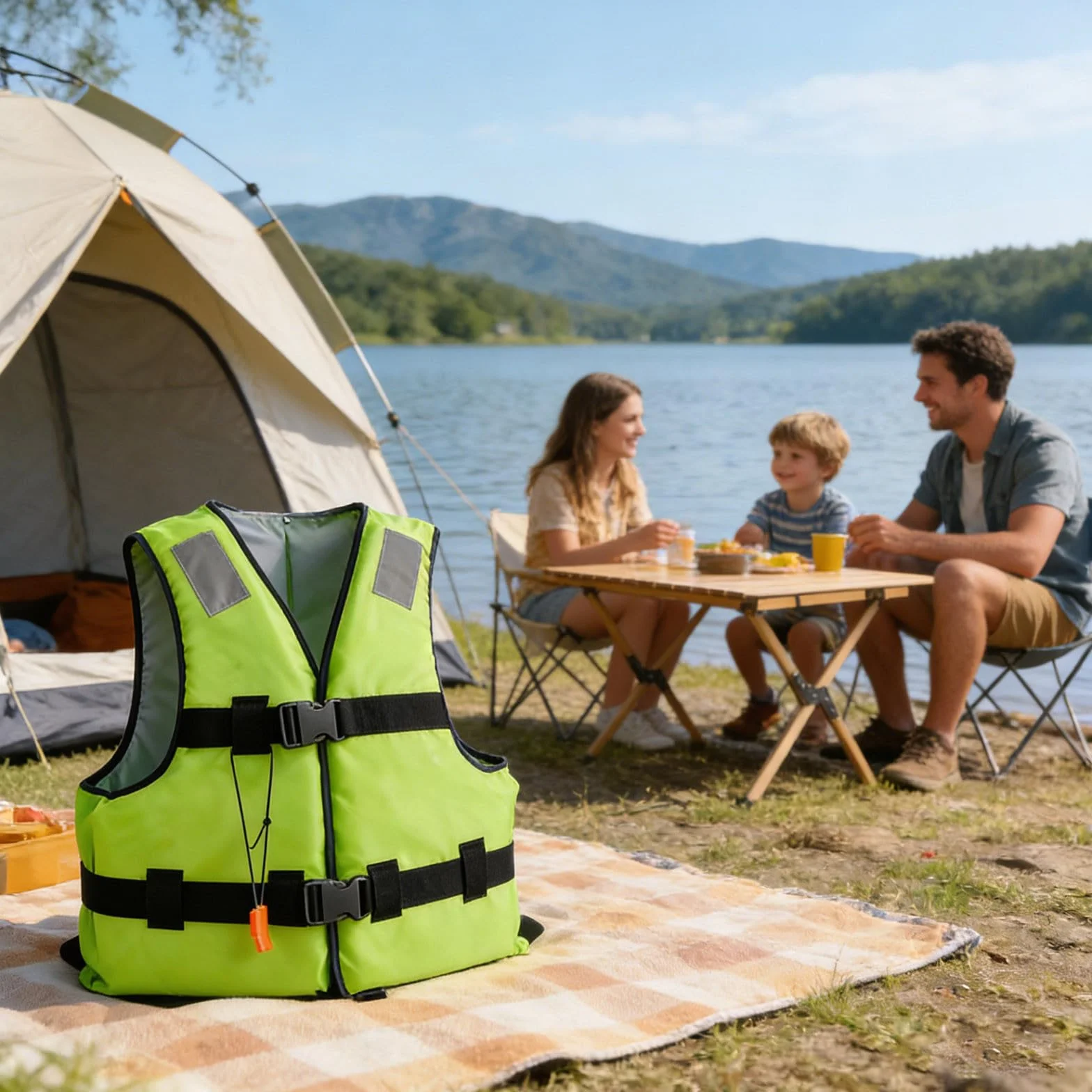 Chaleco de natación unisex con correa de seguridad y tiras reflectantes de silbato, chaleco impermeable para piscina, verano, kayak, playa, jugar, esnórquel, vacaciones