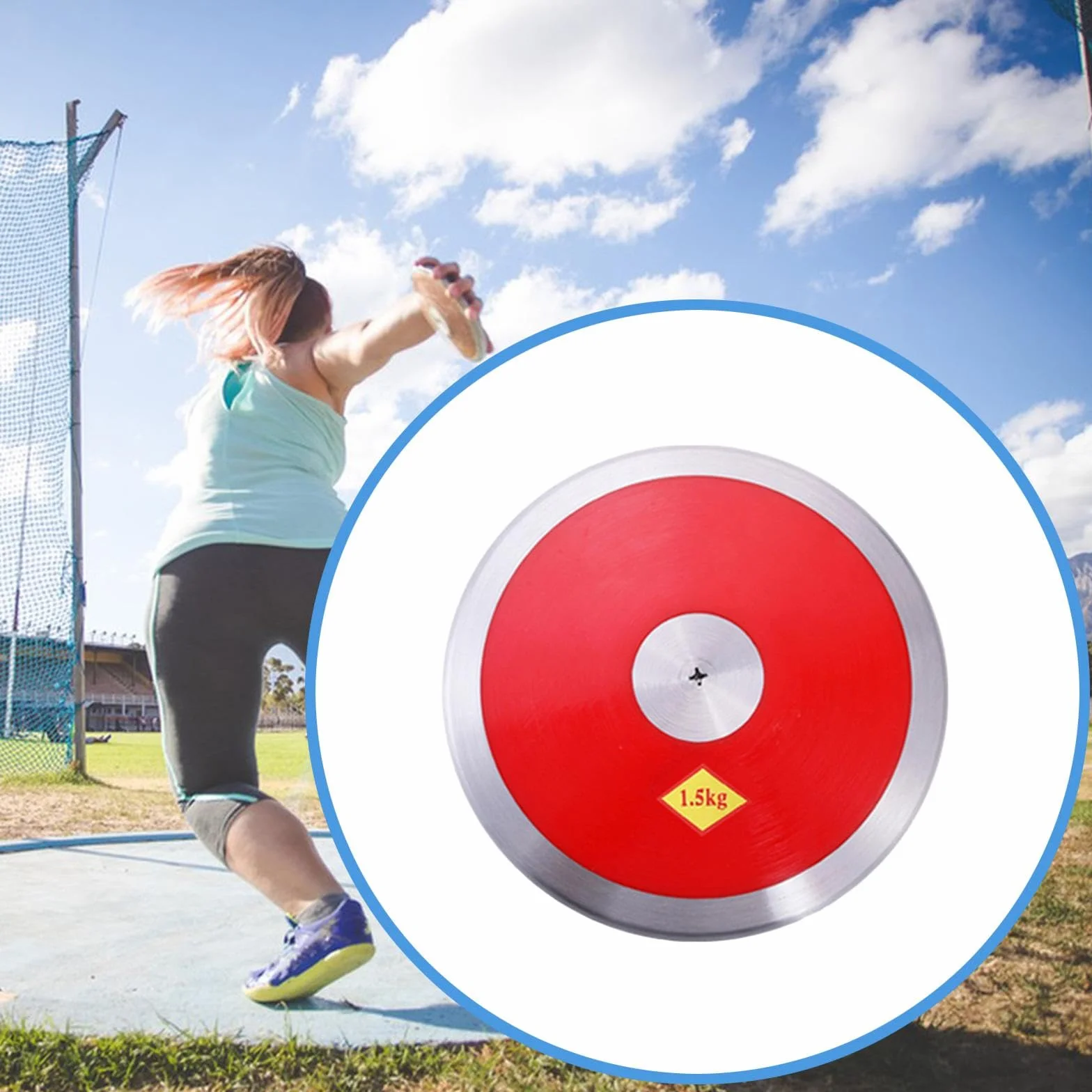 Baoblaze Disco de Lanzamiento de Nailon de 1,5 kg para Entrenamiento Deportivo, con y Centro de Acero, para Estudiantes de Secundaria.