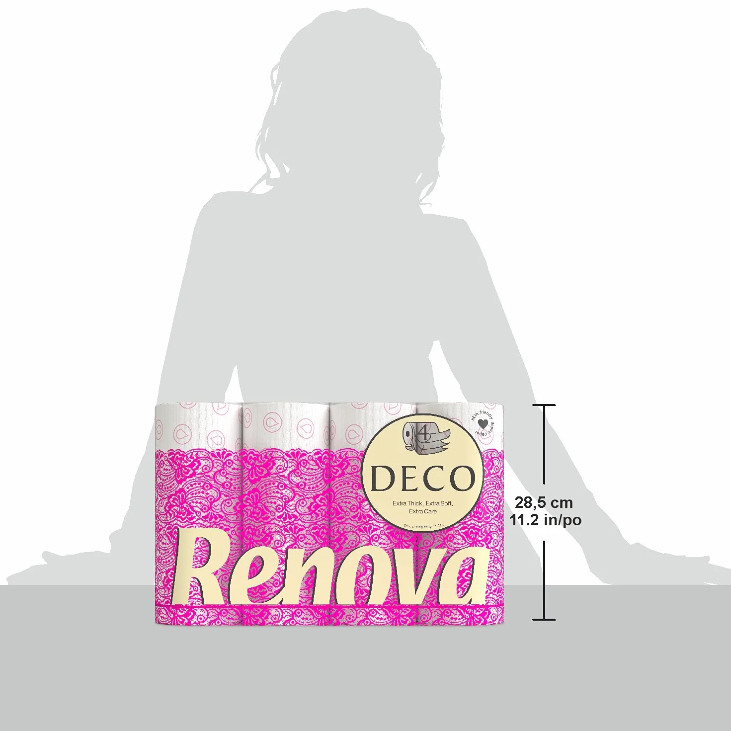 Renova Papel higiénico 4 Capas Blanco Decorado Perfumado 12 rollos