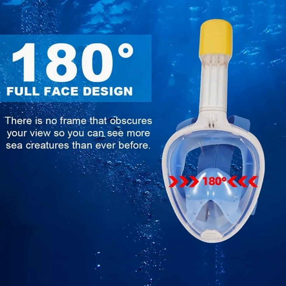 Máscara de Snorkel Buceo Máscara de natación de Cara Completa para niños, máscaras de Buceo con respirador antivaho, respiración Segura para niños y Adultos