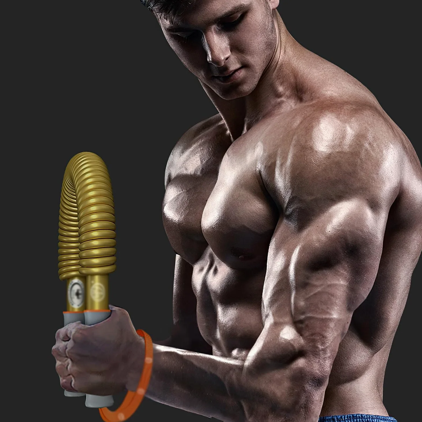 Barra expansora de pecho Power Twister de alta resistencia, ejercitador de brazos con doble resorte para pecho, hombros, bíceps, brazos y antebrazos, soporta una resistencia de 30 a 50 kg (66 a 110