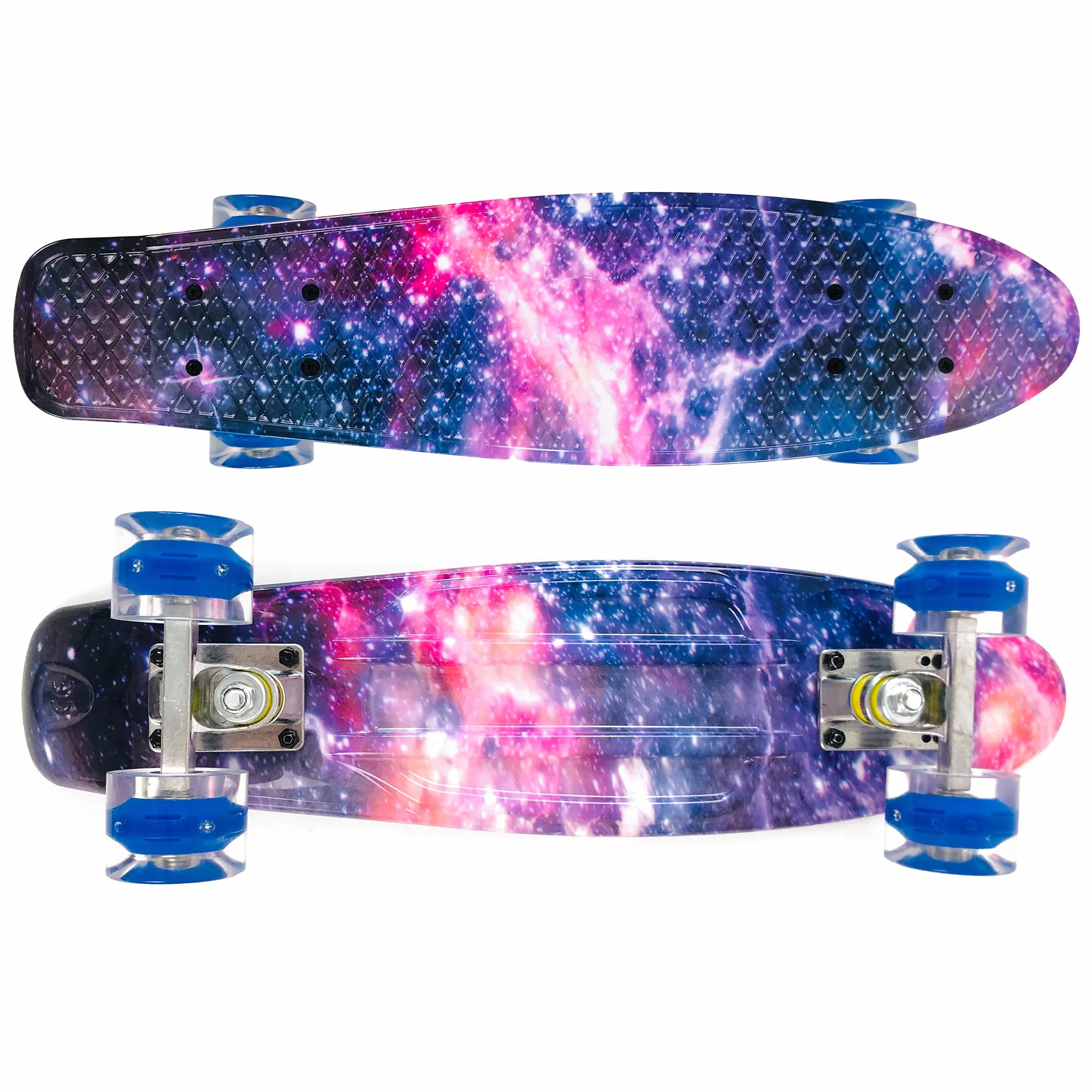 Skateboard Mini Cruiser 22 Pulgadas Skateboard con Ruedas Light Up Complete Skateboard para Adultos Niños Principiantes Regalo de cumpleaños