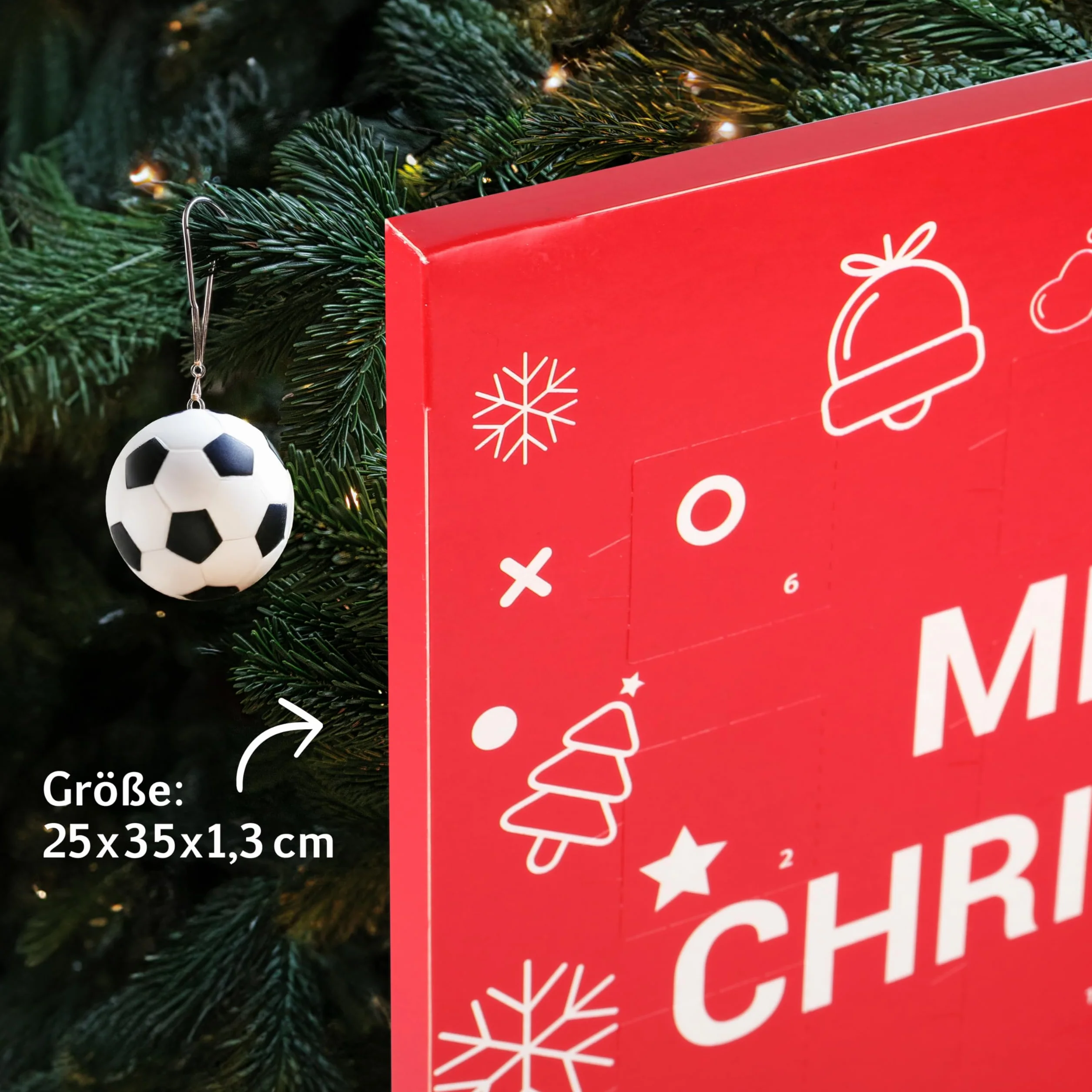 Gunz Calendario de adviento de chocolate del Liverpool FC de comercio justo, calendario de Navidad con 24 sorpresas de chocolate (120 g) + postal en la parte posterior – Regalo de Adviento para