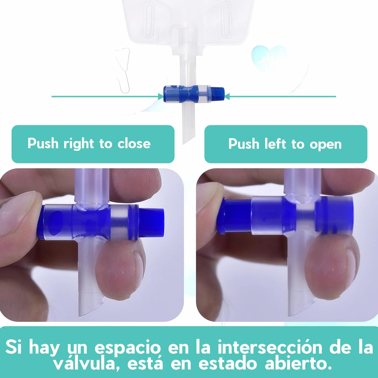 Bolsas de Orina 750 ml para Piernas, Bolsa Sonda Vesical con Cintas de Tela, Tubo 60 cm, Válvula Antirreflujo