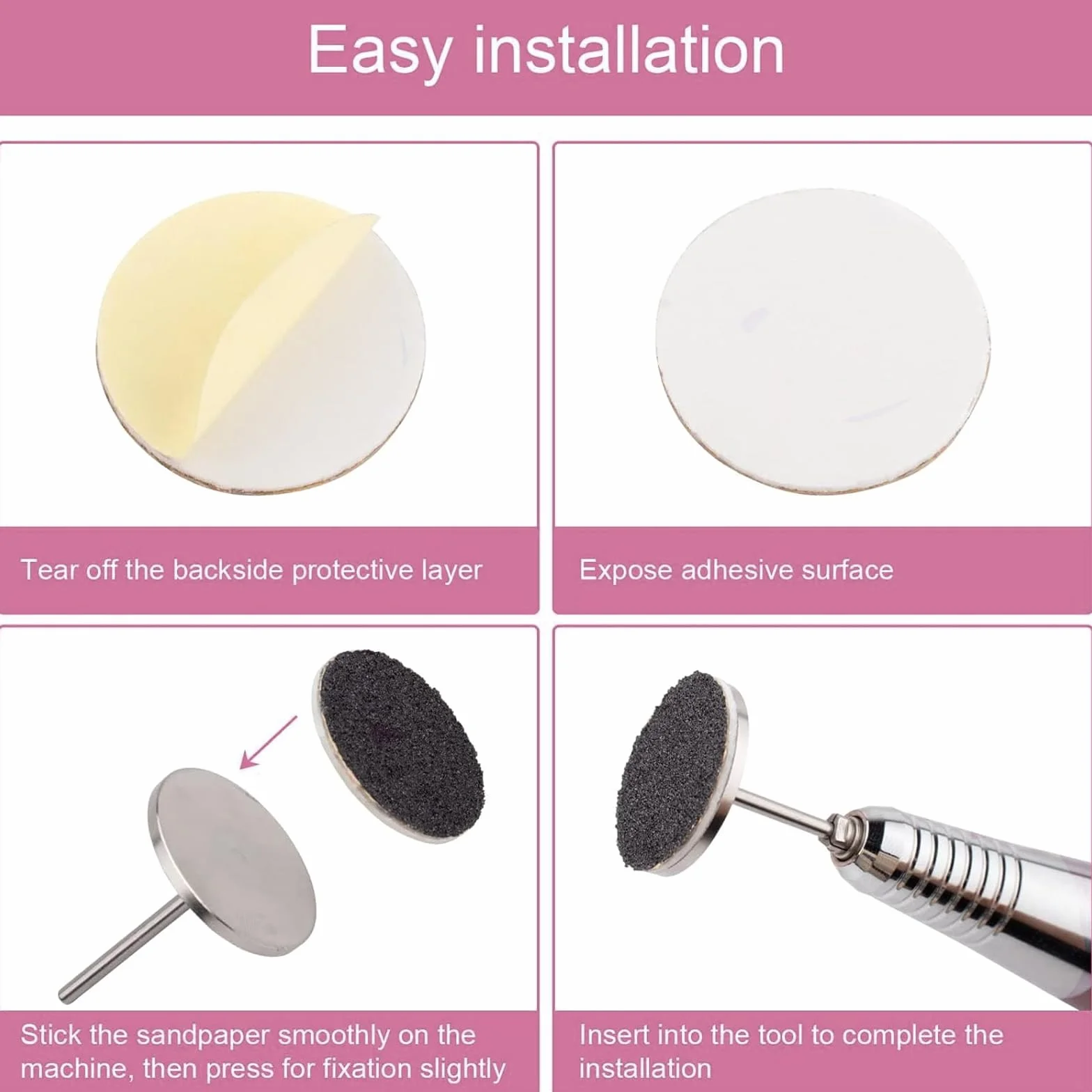 Herramienta De Pedicura 101pcs Papel De Lija Accesorio Reemplazo Discos Eje 25mm Eliminar Piel Muerta Callos