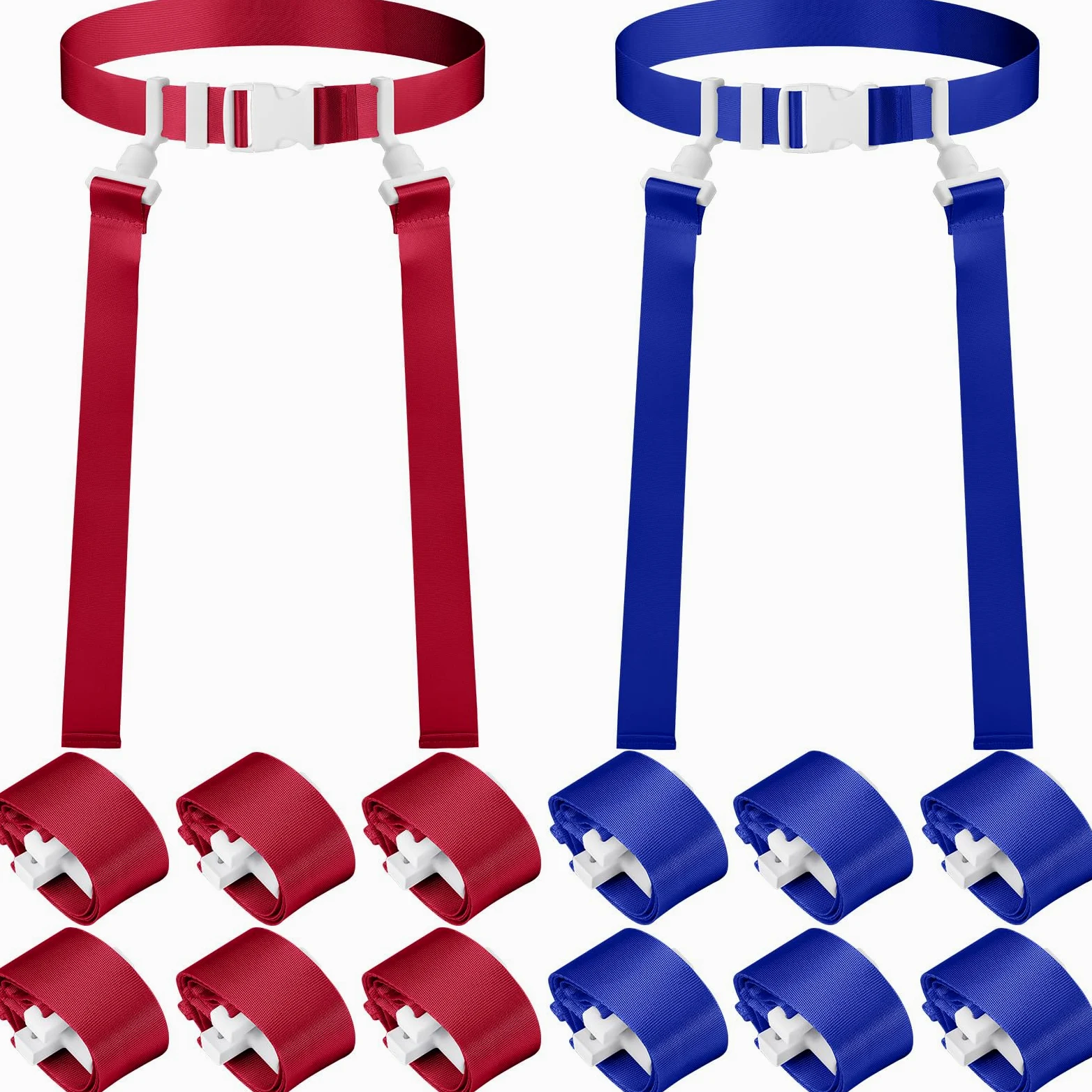 Peryiter Juego de 2/12/24 con bandera de jugador, cinturones de fútbol ajustables y banderas para niños, jóvenes, adultos, entrenamiento de equipo deportivo