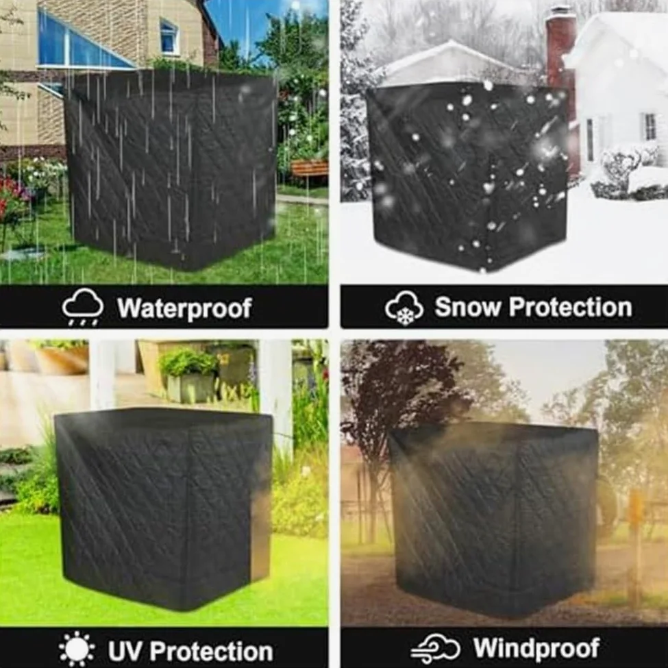 IBC Cubierta para tanque de 1000 L, chaqueta de aislamiento térmico a prueba de heladas con protección UV, envoltura de contenedor de agua Oxford 420D para protección contra el clima de invierno