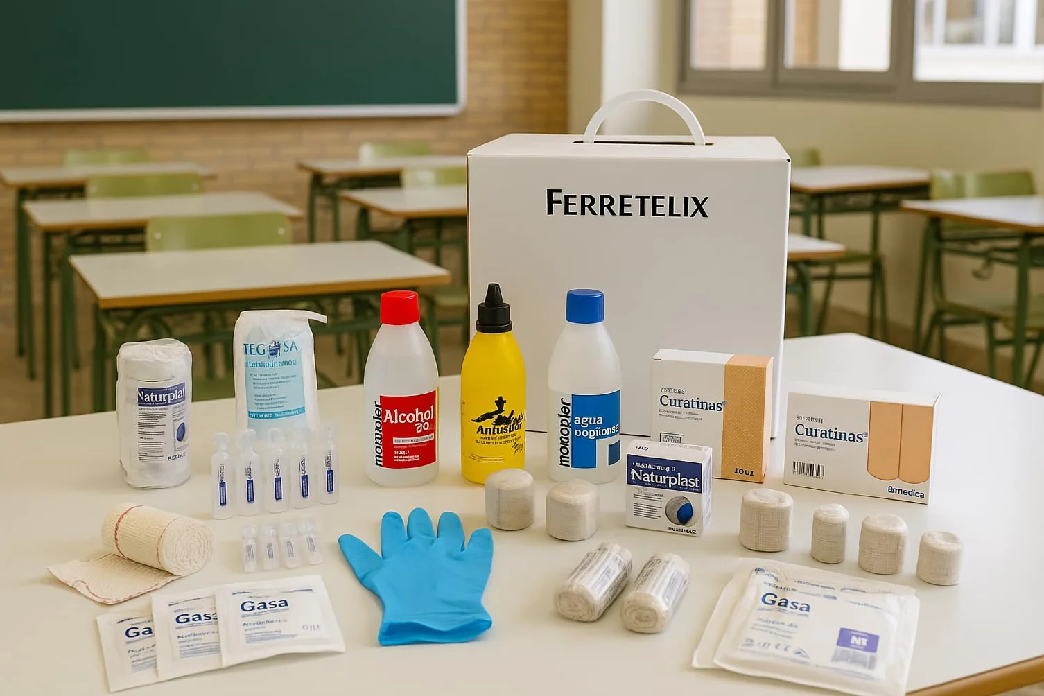 FERRETELIX® Kit de Reposición para Botiquín de Primeros Auxilios Homologado CE Fabricado en España