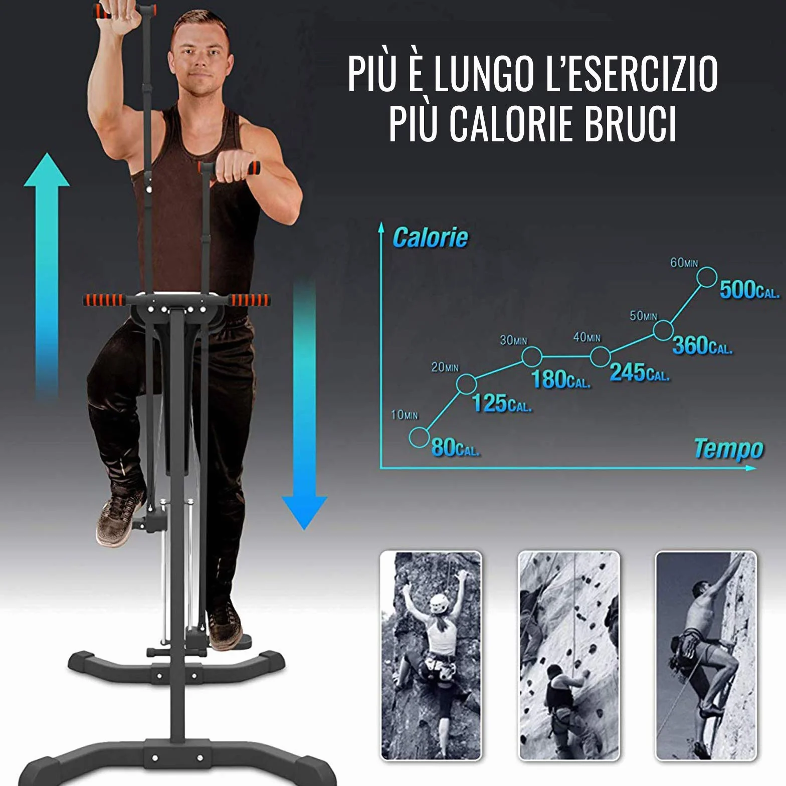 FFitness Vertical Climber Stepper AB Climber Vertical Escalada Cardio Aerobic Fitness Entrenamiento HIIT