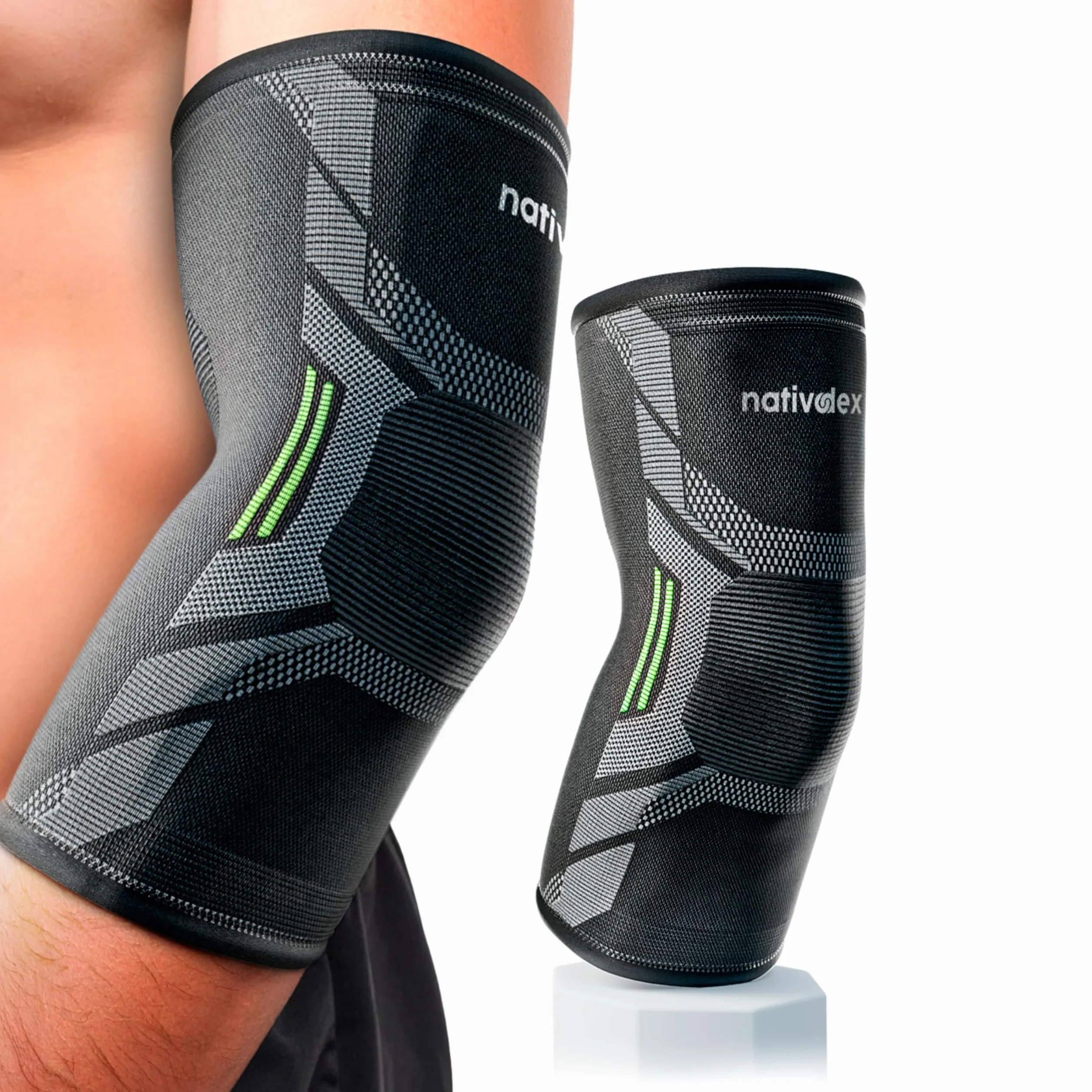 NativoDex Codera de Compresión para Epicondilitis y Tendinitis Manga Codo Tenista Golfista Soporte Articular