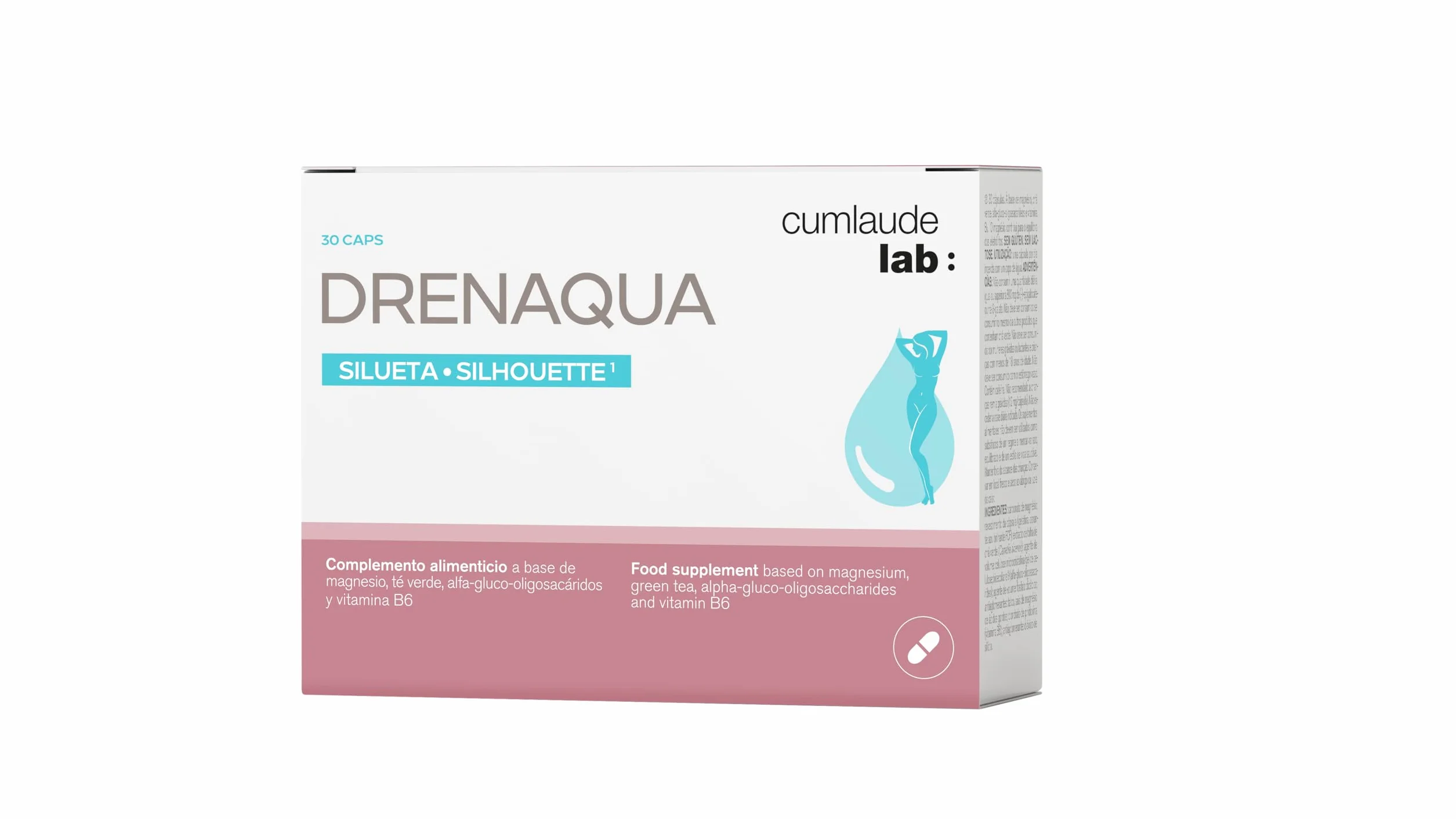 Cumlaude Lab Pack Drenaqua Complemento Alimenticio Diurético Retención Líquidos Té Verde Prebióticos Magnesio Vitamina B6