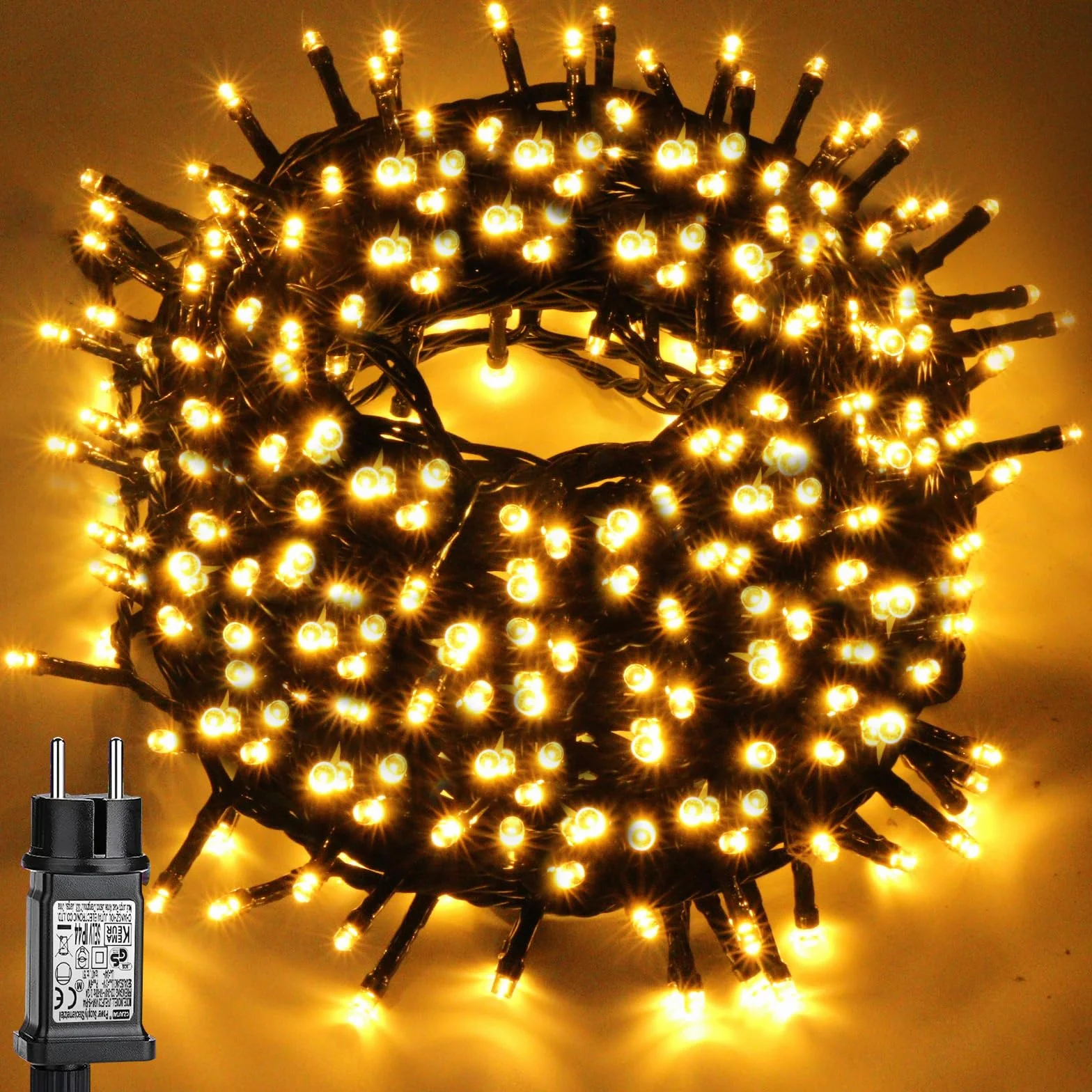 Luces Navidad LED 300 30 Metros 8 Modos Resistente al Agua Blanco Cálido