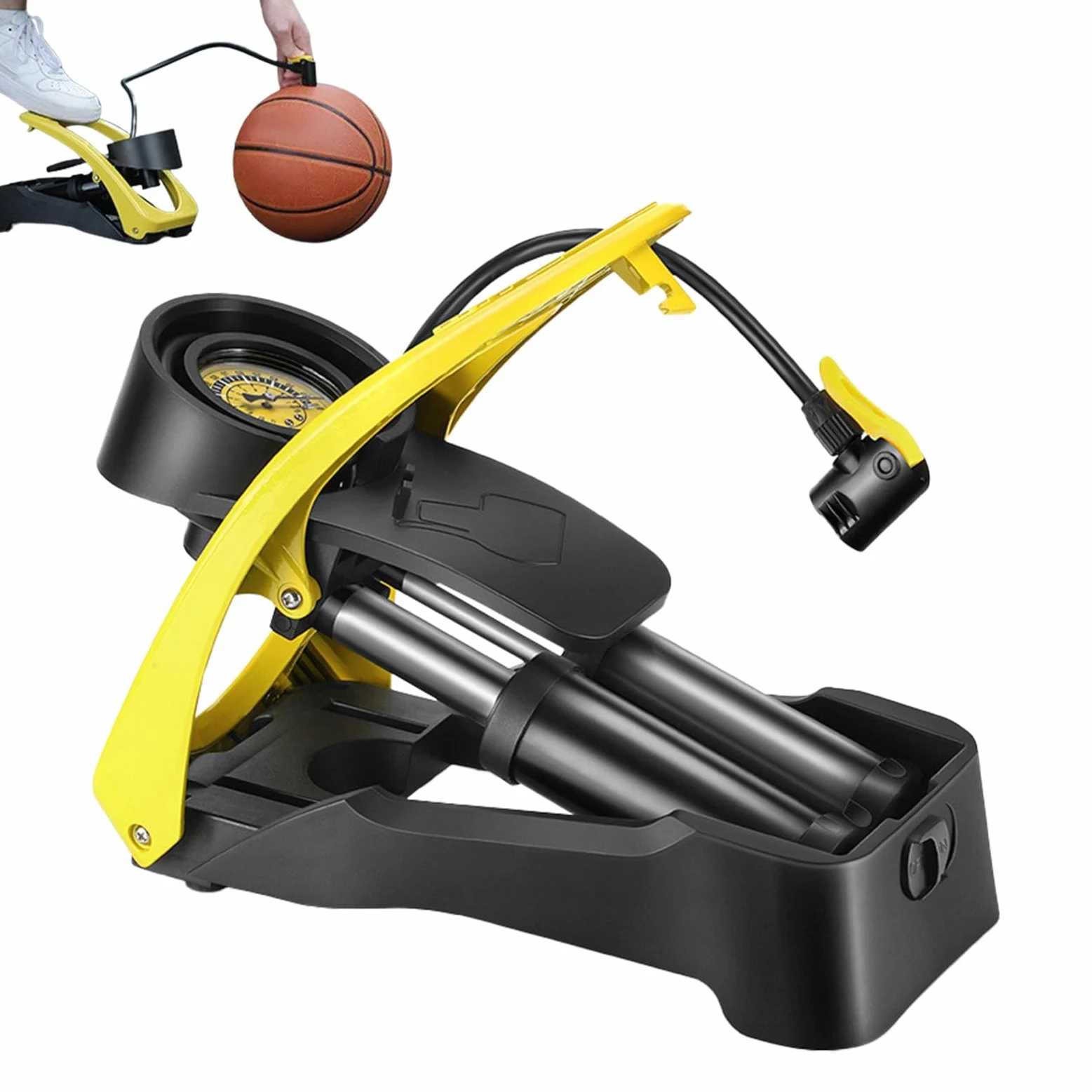 Bomba de pie – Bomba de Suelo portátil – Bomba de Aire de pie para Pelota de Ejercicio, Bomba de neumáticos de Mano, Bomba de pie para Pelotas, Piscina Inflable, Flotador | Bomba Pie Coche Motocicleta Bicicleta s Accesorios Automóvil Ciclismo Herramienta