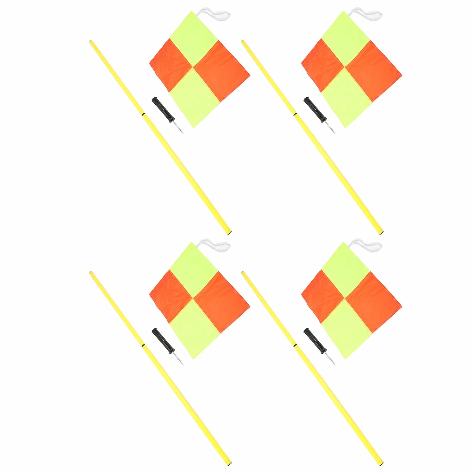 Banderas de Esquina de Fútbol, ​​paquete de 4 Postes de 1,5 M, Colores Brillantes, Ligeros, Postes de Entrenamiento de Fútbol, ​​equipo Deportivo Al Aire con Bolsa de Almacenamiento y 4