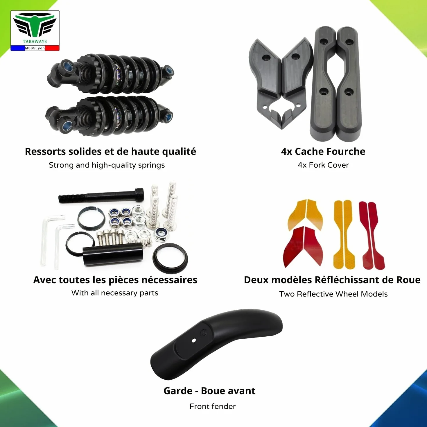 Horquilla amortiguadora delantera compatible con patinete Xiaomi M365/1S / Essential Lite/Pro/Pro 2