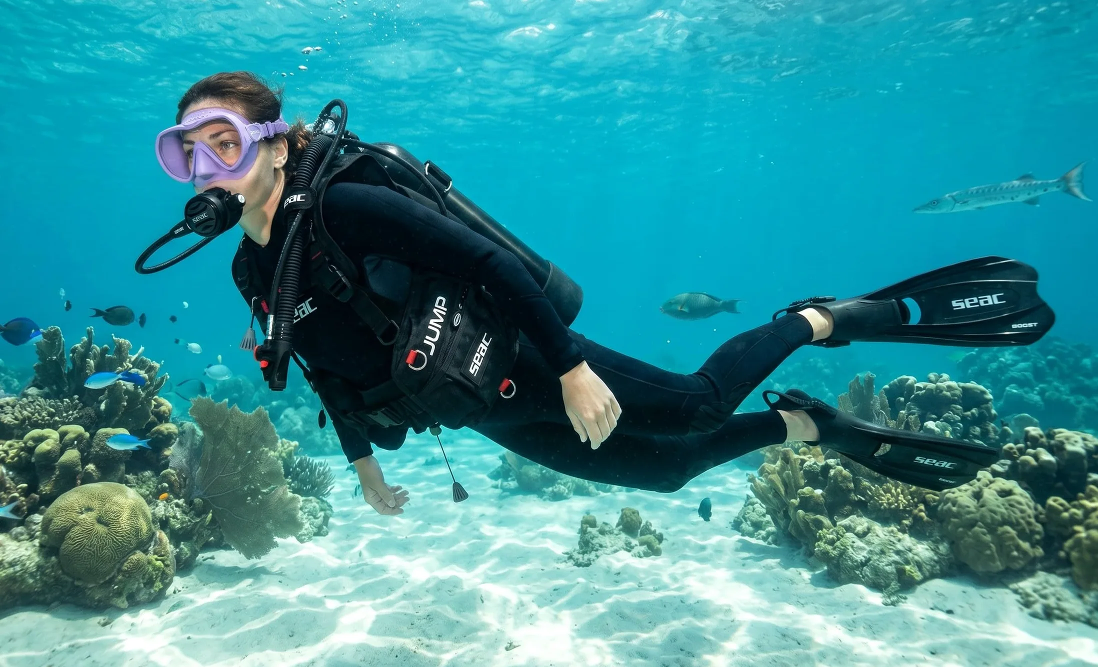 SEAC X-Frame - Máscara de Buceo Frameless de Silicona con Monolente de Vidrio Templado | Visión Nítida y Estabilidad Bajo el Agua, Volumen Reducido | para Buceo y Snorkel – Made in Italy