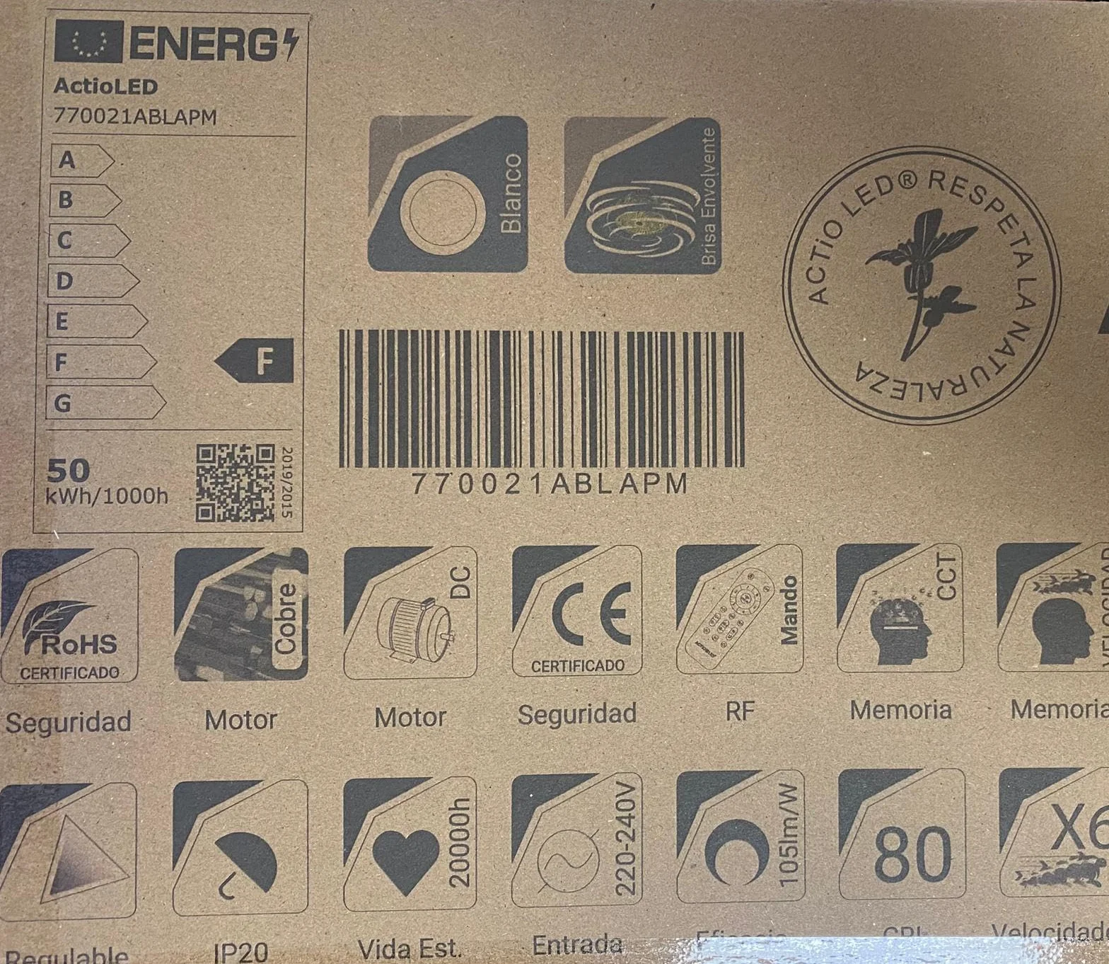 IKARO VENTILADOR TECHO SILENCIOSO PLAFÓN LED APP MÓVIL BLANCO DC regulable 3 tonos Verano/Invierno 6V