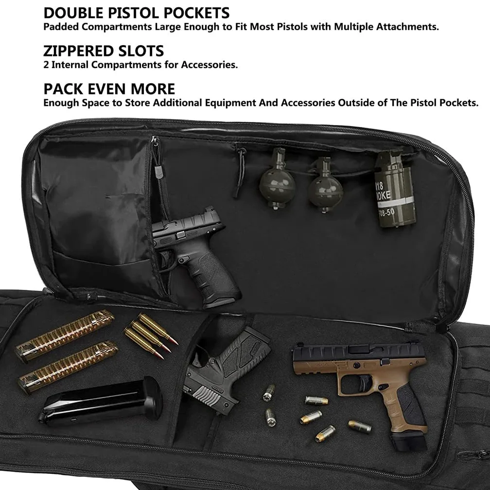 Bolsa para Doble Rifle Escopeta Airsoft, Funda para Fusil Airsoft Funda Escopeta Porta Caza, Mochila de Almacenamiento para Pistola y Revista, para Carabina, Duradera A,108CM