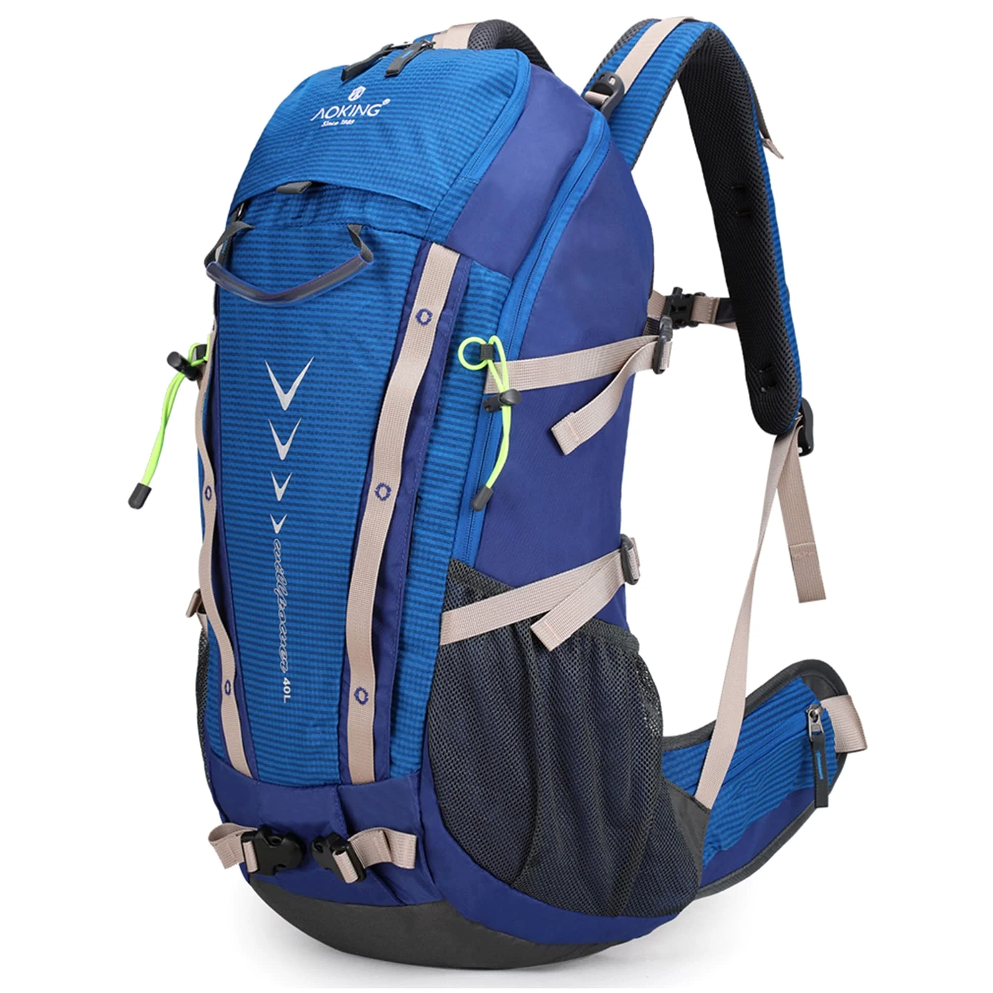 Aoking Mochila senderismo 40-50 L impermeable con silbato SOS y funda para lluvia