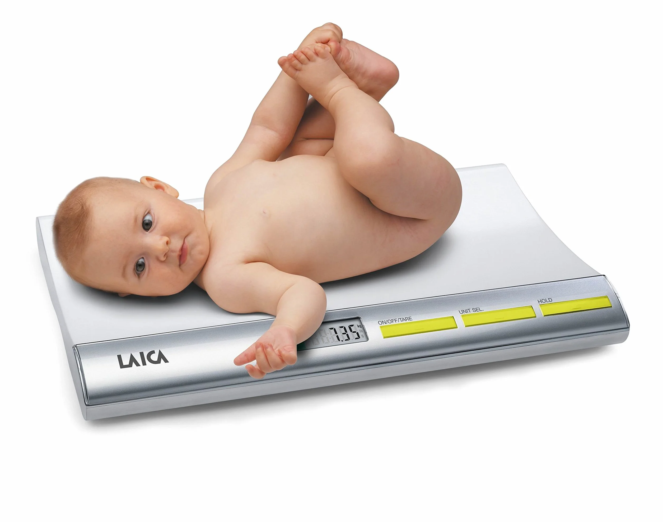 Laica PS3001 Báscula digital para bebés 20 kg plata/blanco bloqueo tara