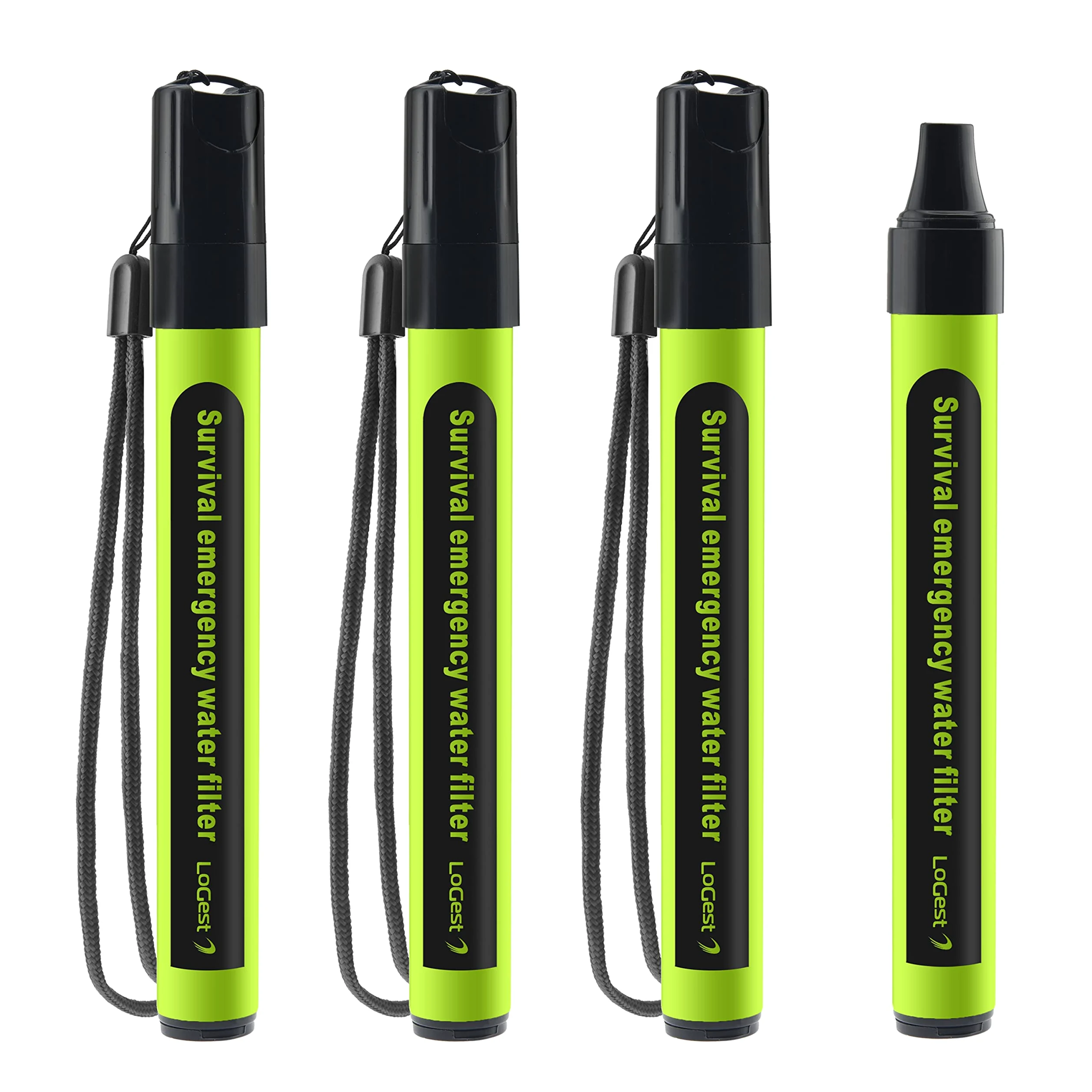 Paquete de 4 popotes de filtro de agua, dispositivo purificador de agua, portátil, personal, filtración, supervivencia, para kits de emergencia, actividades al aire libre y senderismo, filtro de agua,