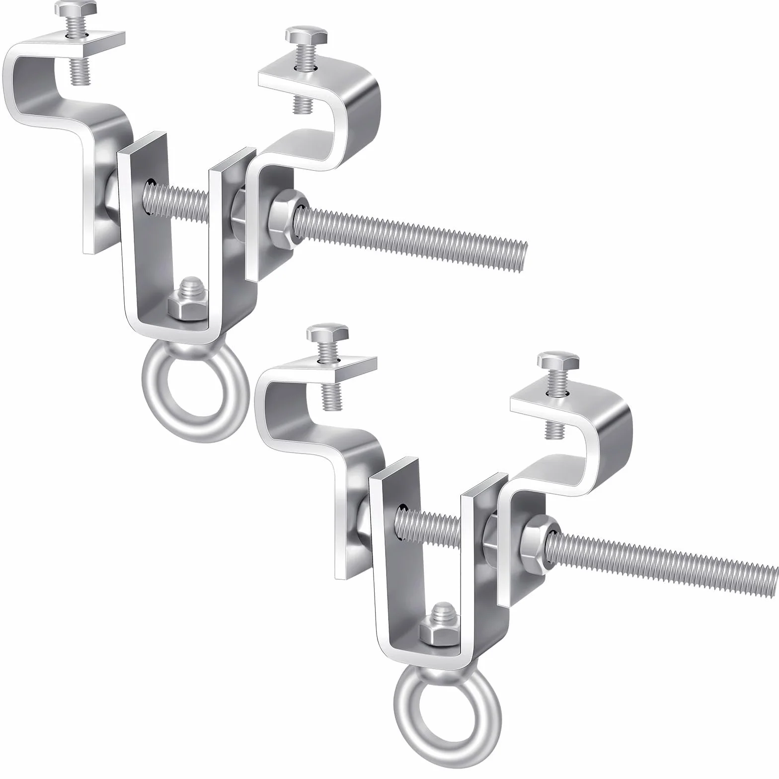 2 piezas Abrazadera Ajustable de Acero – Soporte para Saco de Boxeo, para Cargas Pesadas de Hasta 204 kg, Soporte Saco Boxeo Suelo Techo, Ajustable para Viga de 65 mm a 225 mm