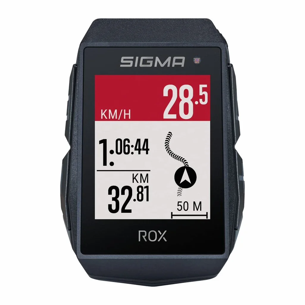 Sigma ROX 11.1 EVO Negro | Ciclocomputador GPS con 150 Funciones | Compatible con E-Bike I Ciclocomputador inalámbrico con Pantalla de 1,77" I Velocímetro GPS con medición de altitud