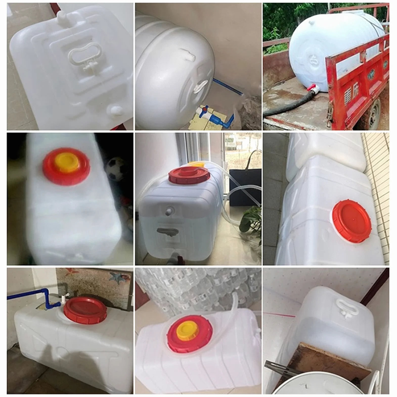 Grande Cubos De PláStico De Calidad Alimentaria con Grifo Gran Capacidad Contenedores Tanques De Almacenamiento De Agua DoméSticos Rectangular DepóSitos De Agua(Size:80L)