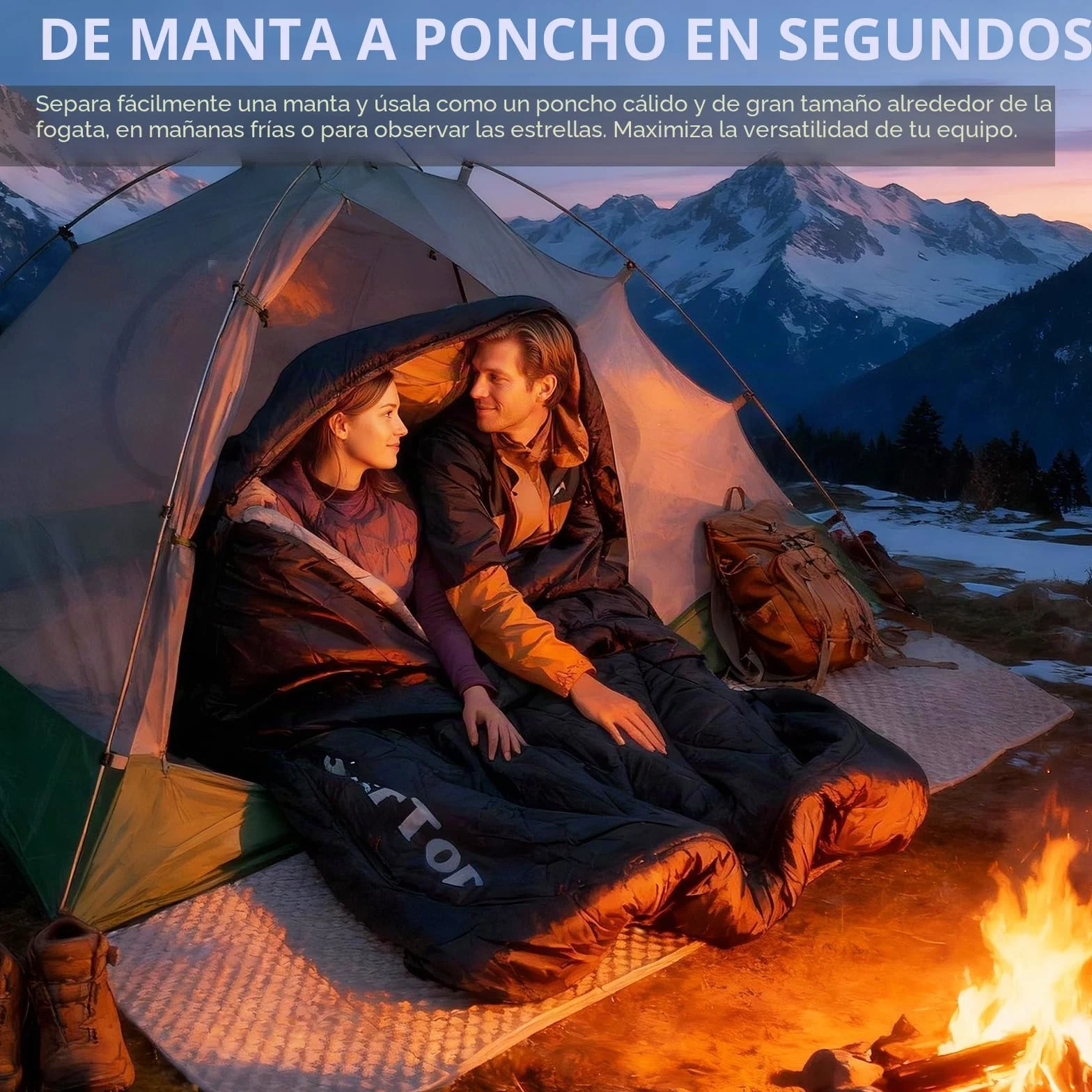 GEERTOP Saco de dormir doble para 2 personas, doble saco de dormir para adultos, para camping, mochilero, senderismo, con dos fundas de almohada y edredones