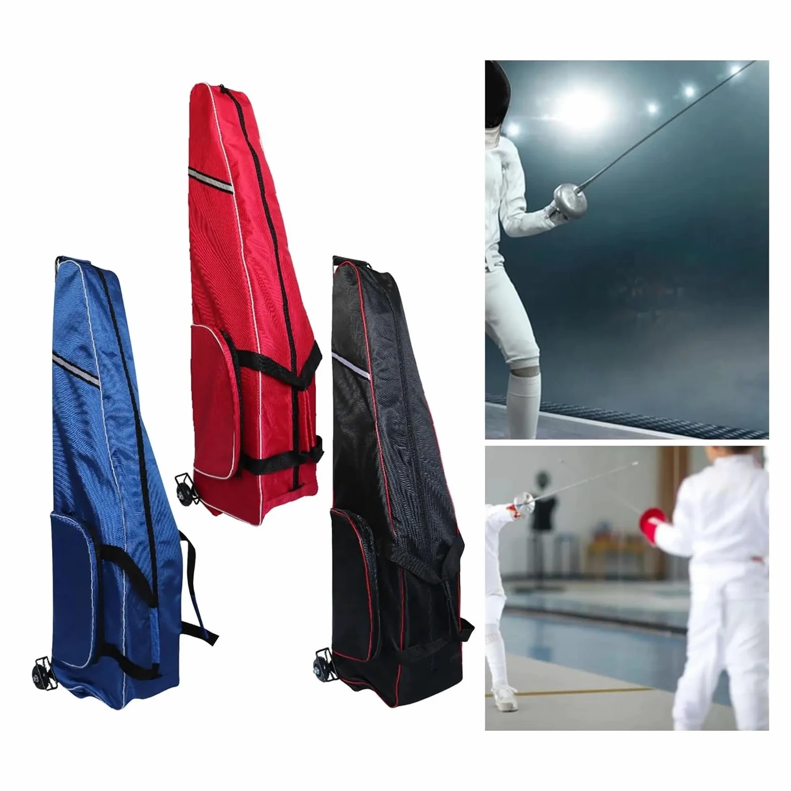 Bolsa de Esgrima Mochila con Ruedas for esgrima, Bolsa de Almacenamiento for, Universal Ligera for Herramientas