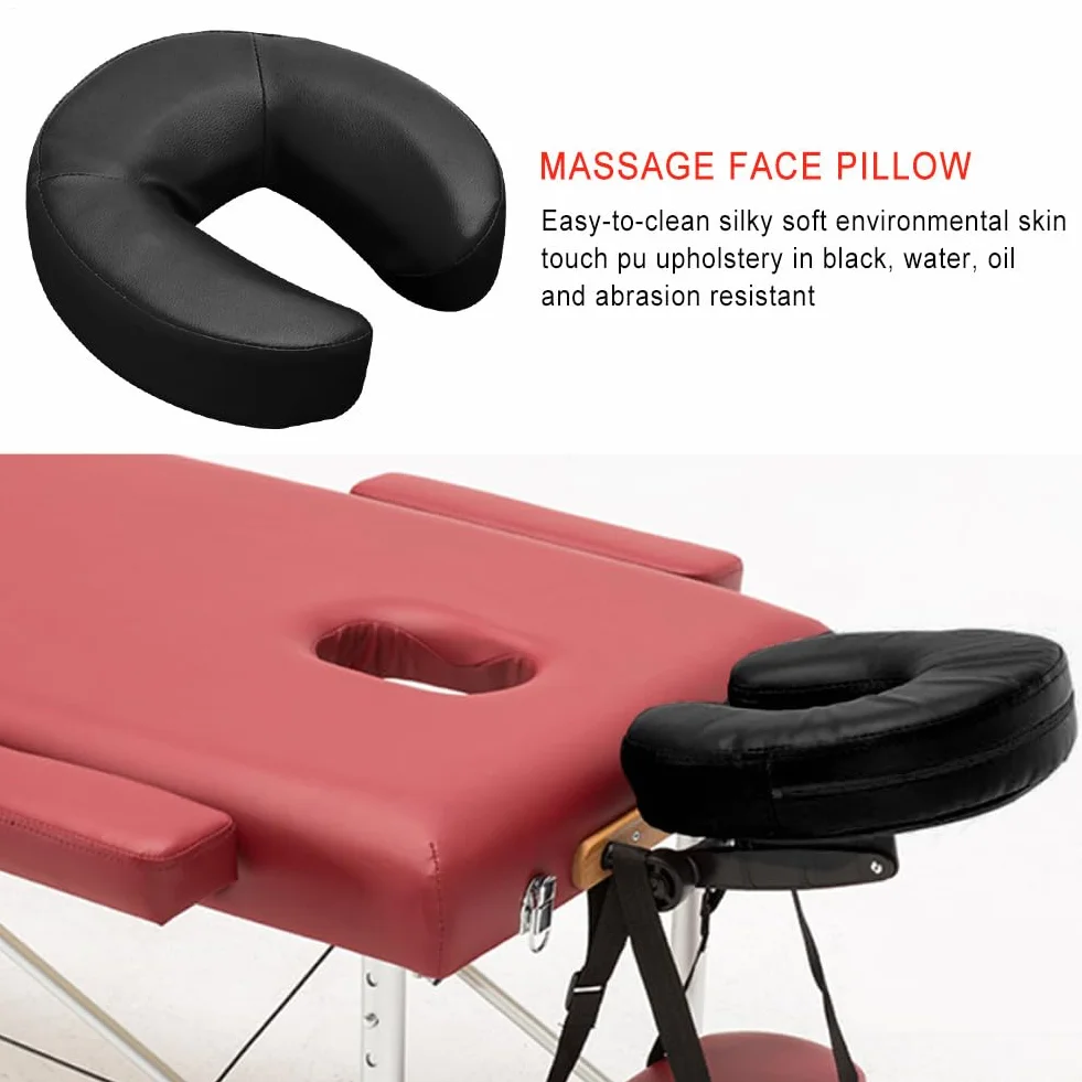 Almohada ergonómica de espuma viscoelástica para soporte de cabeza, acolchado y cómodo para masajes faciales, spa y viajes