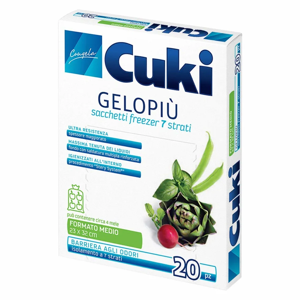 Cuki Gelopiù Bolsas de congelador 7 capas 23x32 cm 2,5 L 20 unidades