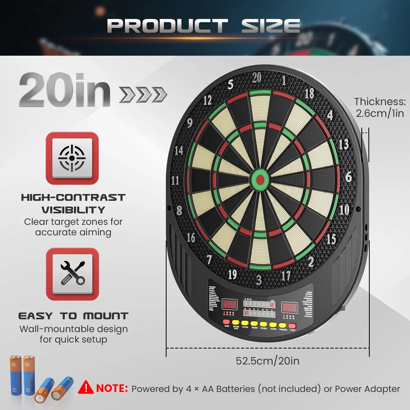 Diana electrónica profesional con pantalla LCD digital y dardos con punta blanda, diana electrónica con 27 juegos, 243 modos, ideal para amigos, familia, oficina, fiestas en clubes y pubs