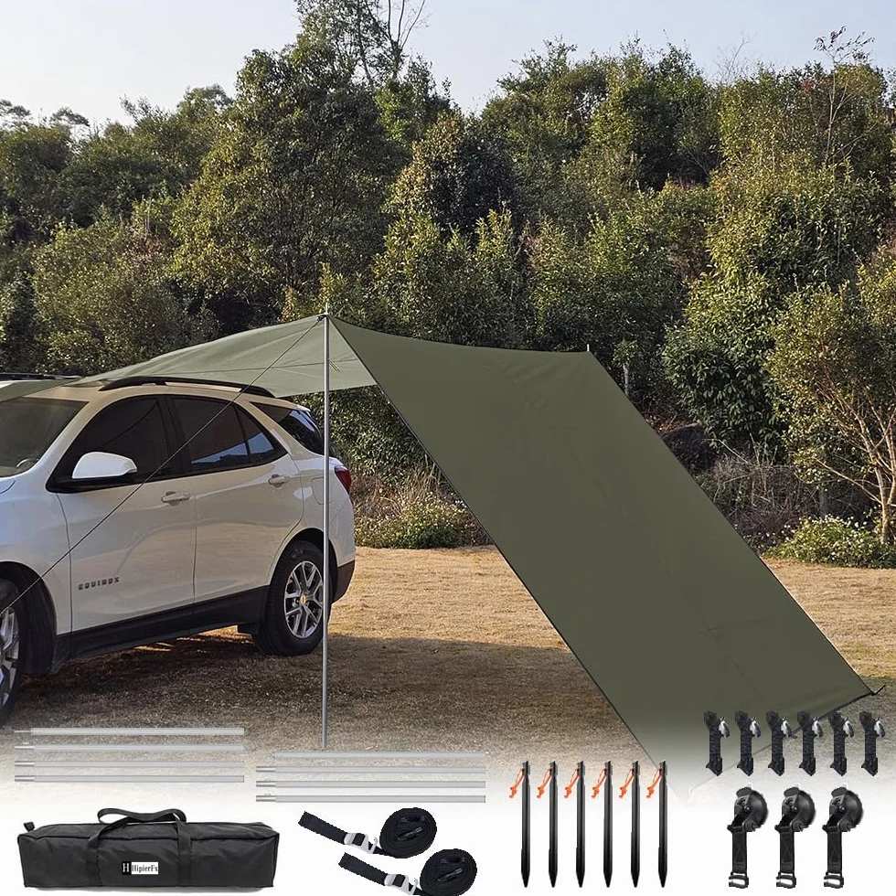 SUV Awning - Toldo con barras para coche, para camping, apto para coches pequeños SUV y furgonetas