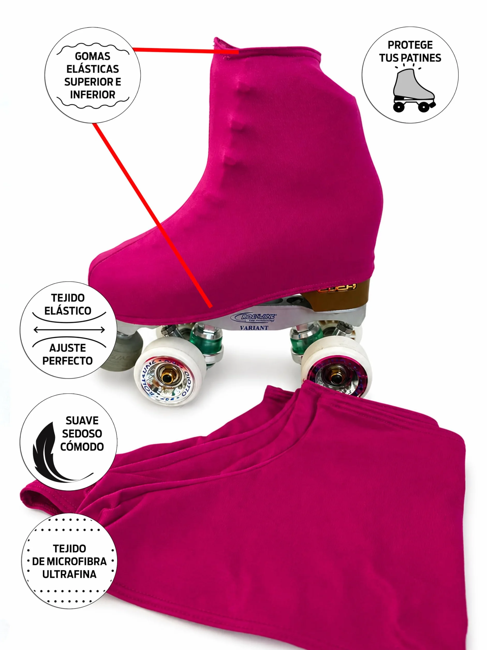 CRL Genérico Cubre patín para niña y Mujer, Funda PatinSkate, Professional Skating, Patinaje Hielo,artístico o en línea. 180 Densidad. Talla Universal Adulto y niños. Color Fucsia