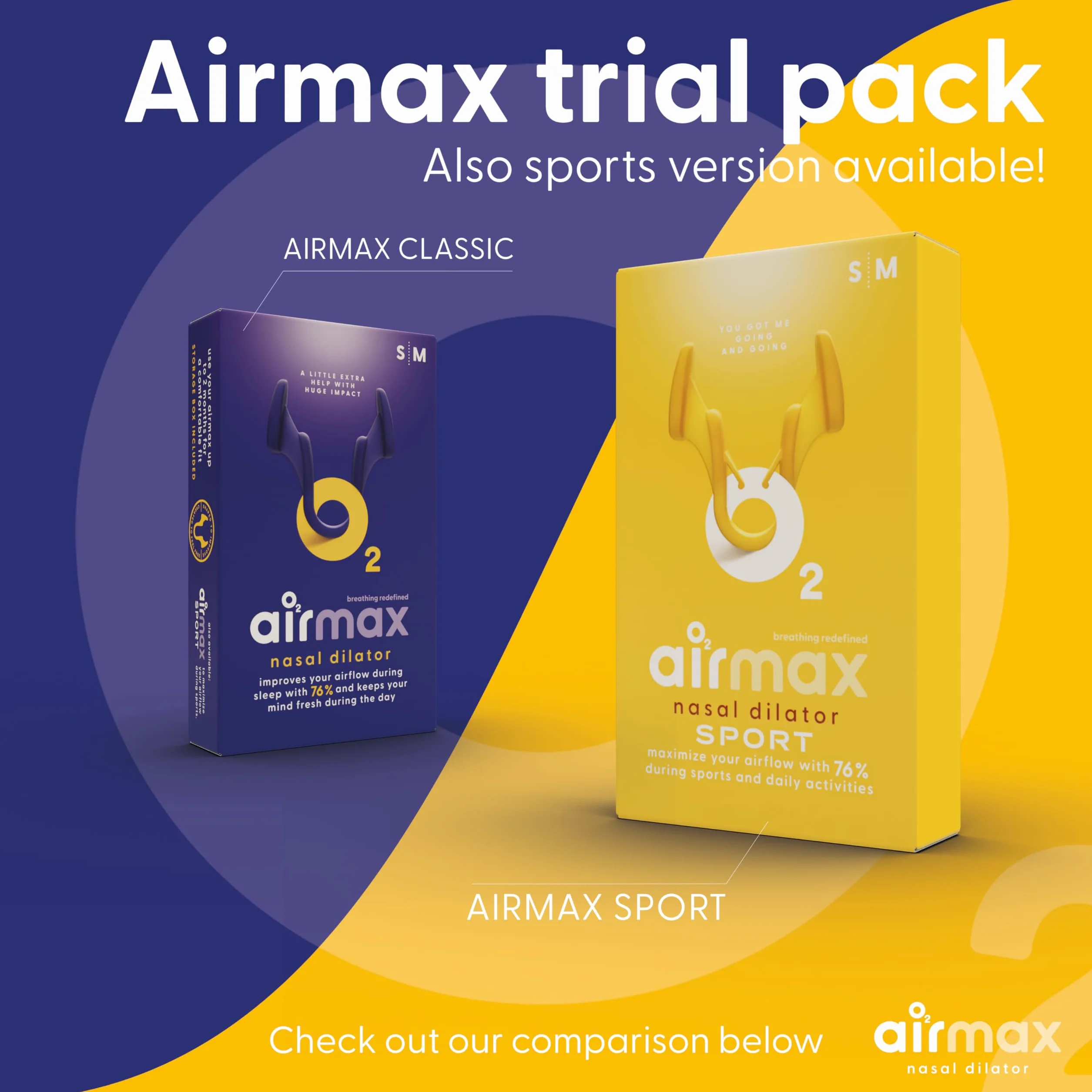 Airmax Dilatador nasal contra congestión y ronquidos - Incluye talla pequeña y mediana - Dispositivo médico
