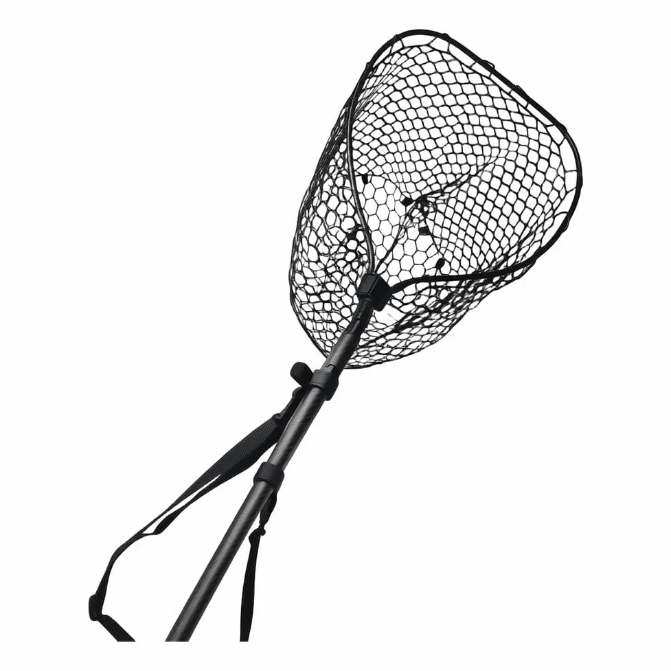 Red de aterrizaje plegable de fibra de carbono con malla suave para estanque de liberación de peces playa jardín 2,45 m