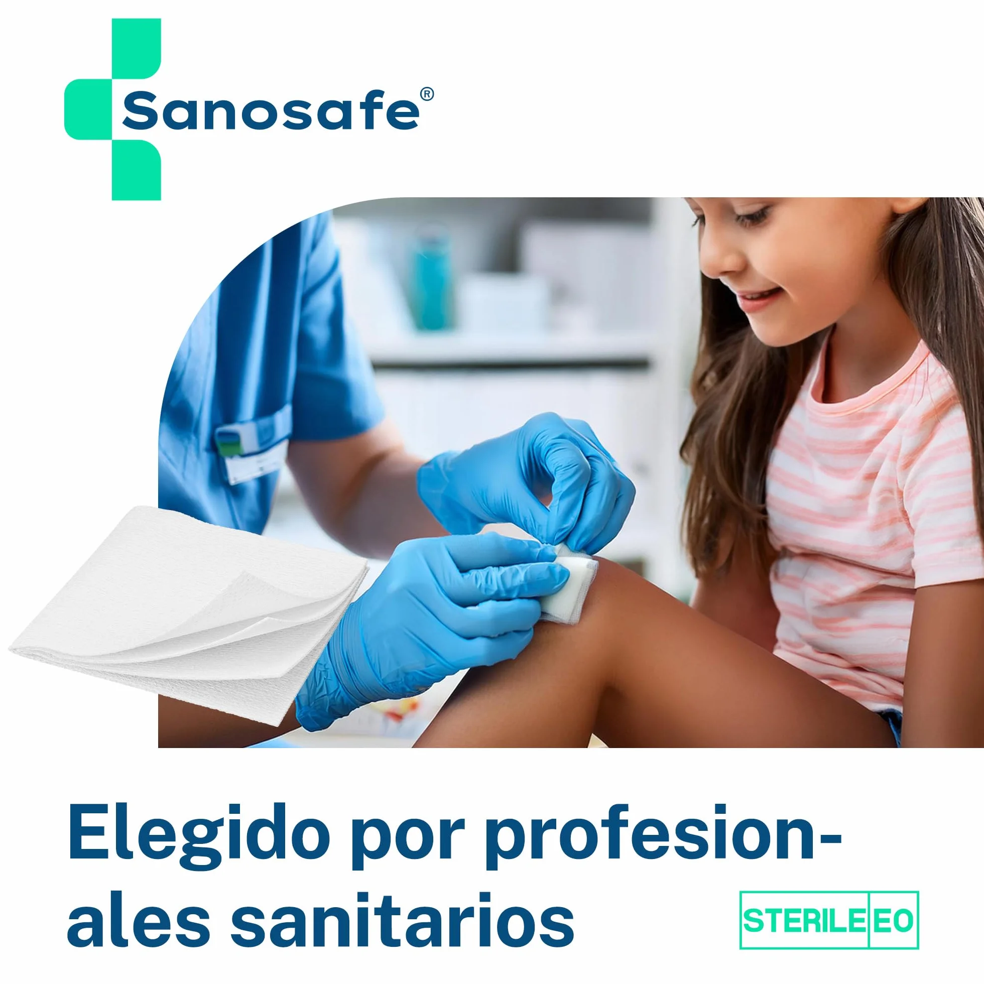 Gasas Estériles no tejidas 10x10 cm 100 unidades para el cuidado de heridas