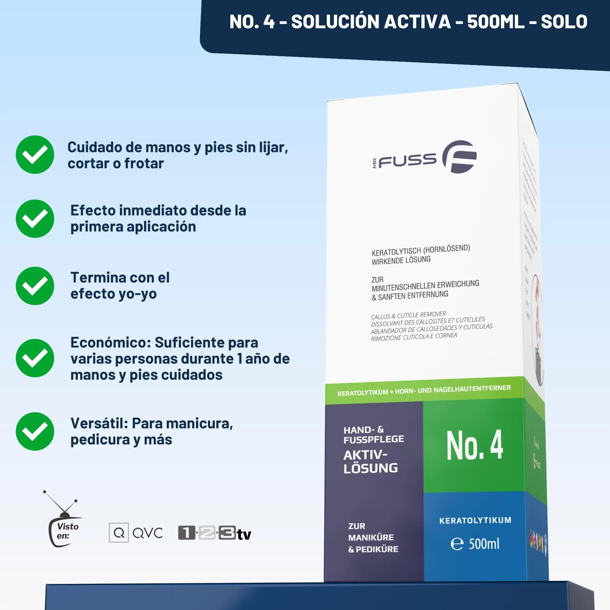 Mr. Fuss Solución activa para callos en los pies, 500 ml